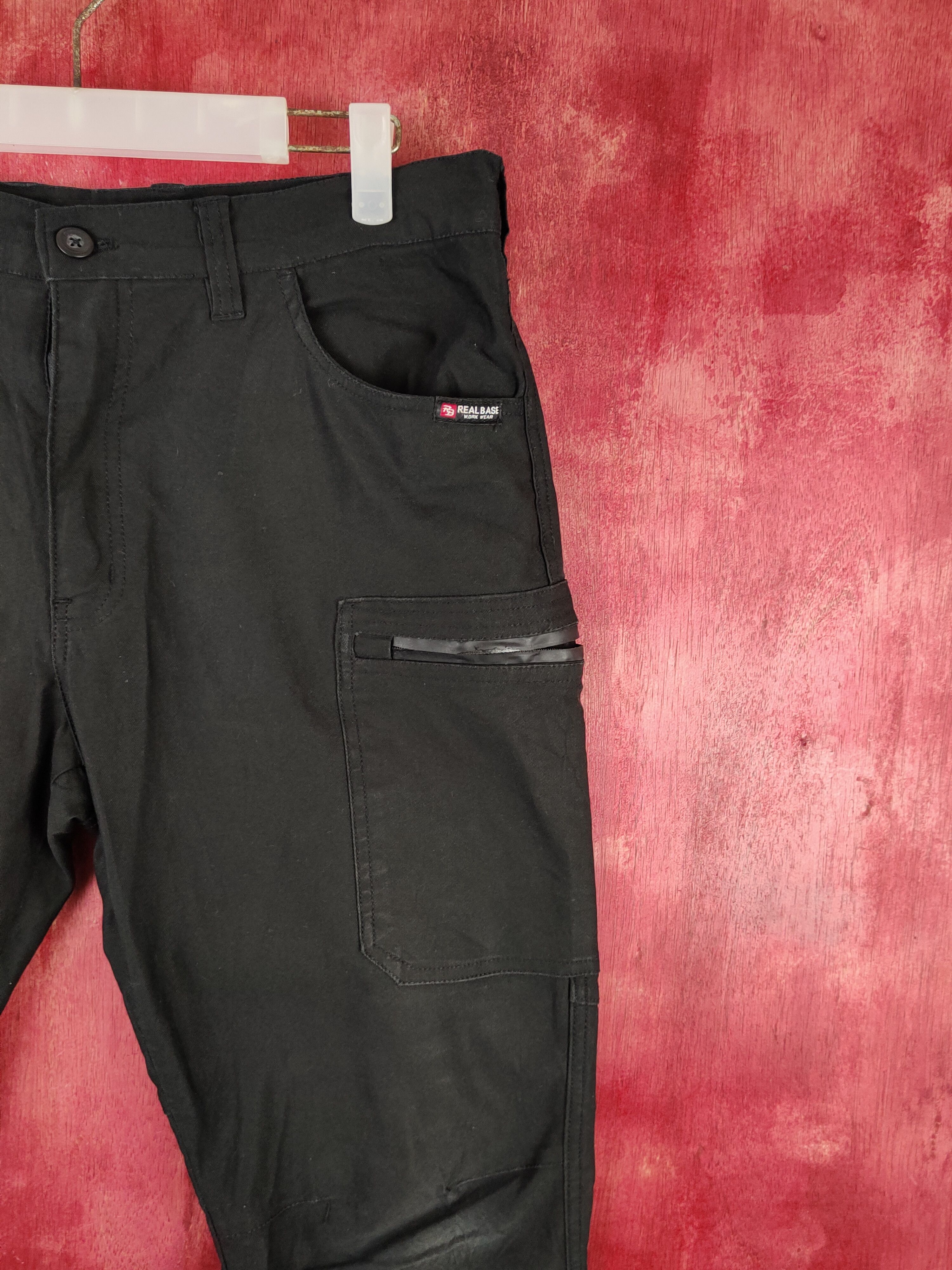 Japanese Brand Real Base Black Multipocket Tactical Cargo Pants #S1820 Size US 32 / EU 48 - 7 Thumbnail