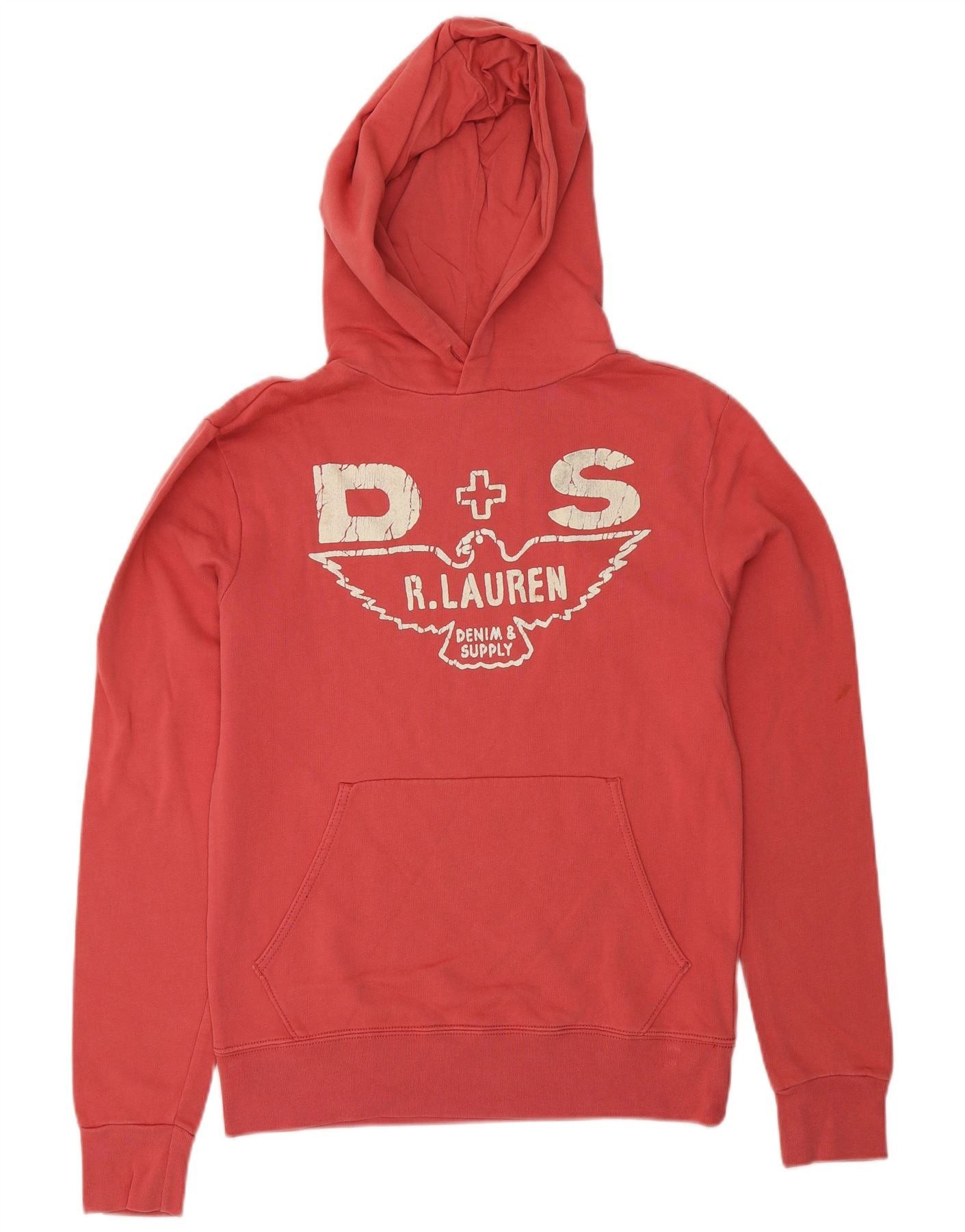 Ralph Lauren Womens Graphic Hoodie Jumper UK 6 XS Red Cotton Size XS / US 0-2 / IT 36-38 - 1 Thumbnail