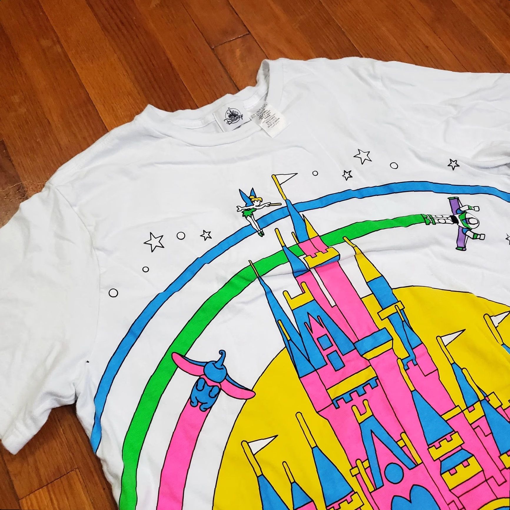 Disney Disney Shirt Mens XL White Walt Disney World 2024 Castle Graphic Tee Buzz Lightyear Tinker Bell Size US XL / EU 56 / 4 - 3 Thumbnail