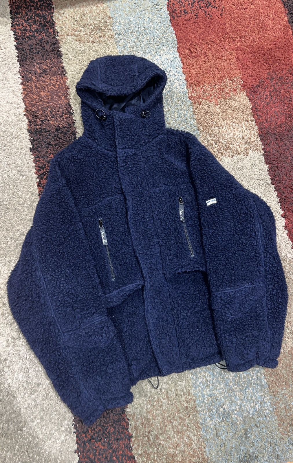 image of Martine Rose Fleece Jacket in Navy, Men's (Size XS)