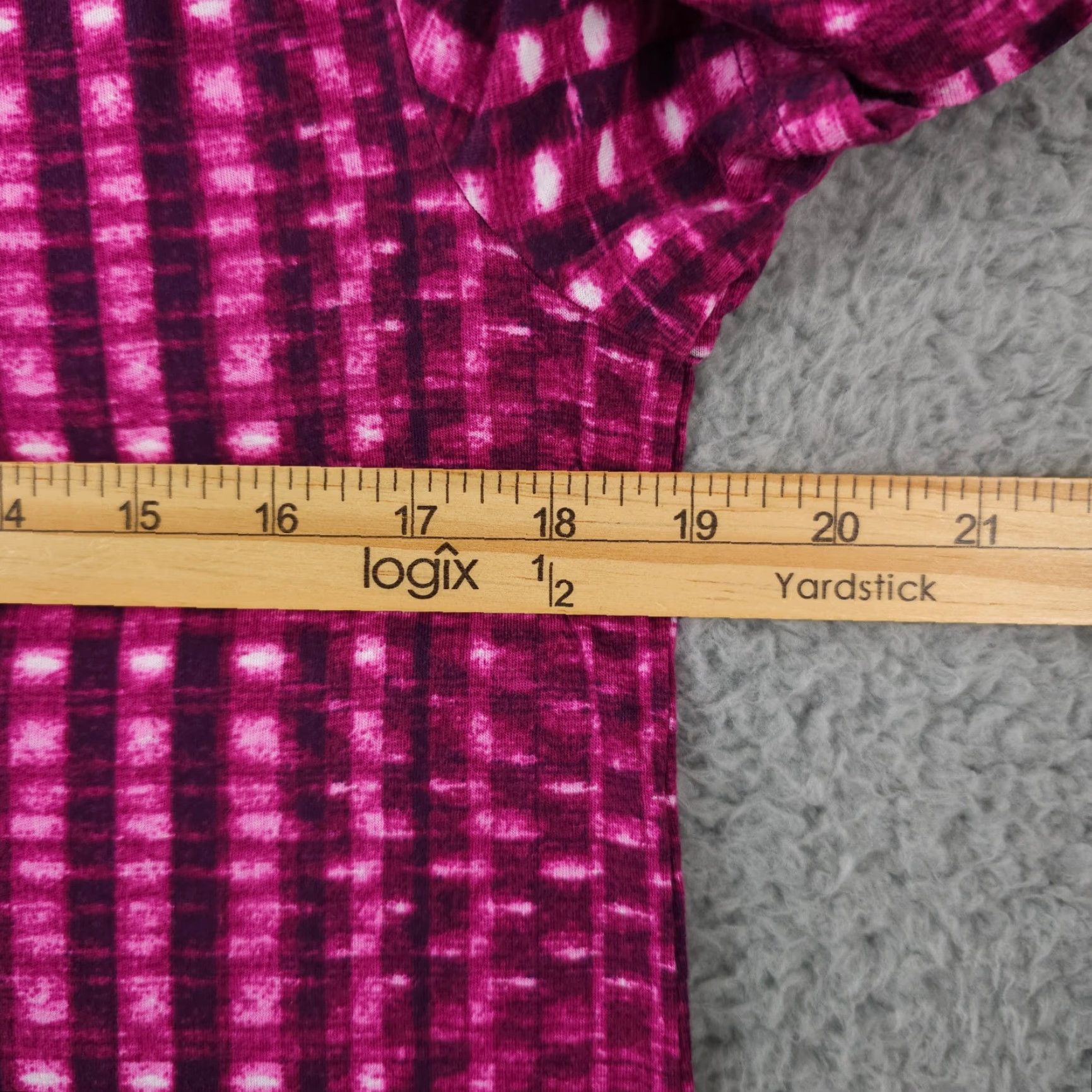 Loft LOFT Ann Taylor Shirt Womens Large Pink Geo Ruffle Shoulder Knit Casual Size L / US 10 / IT 46 - 5 Thumbnail