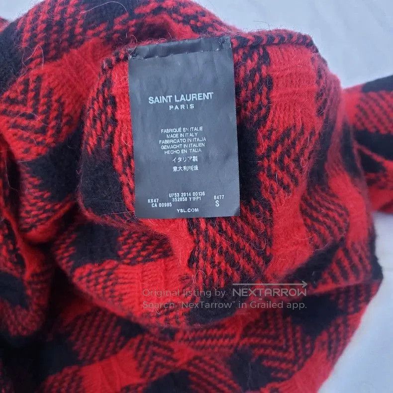 Saint Laurent Paris Saint Laurent 14FW Checked Wool Sweater. Size US S / EU 44-46 / 1 - 3 Thumbnail