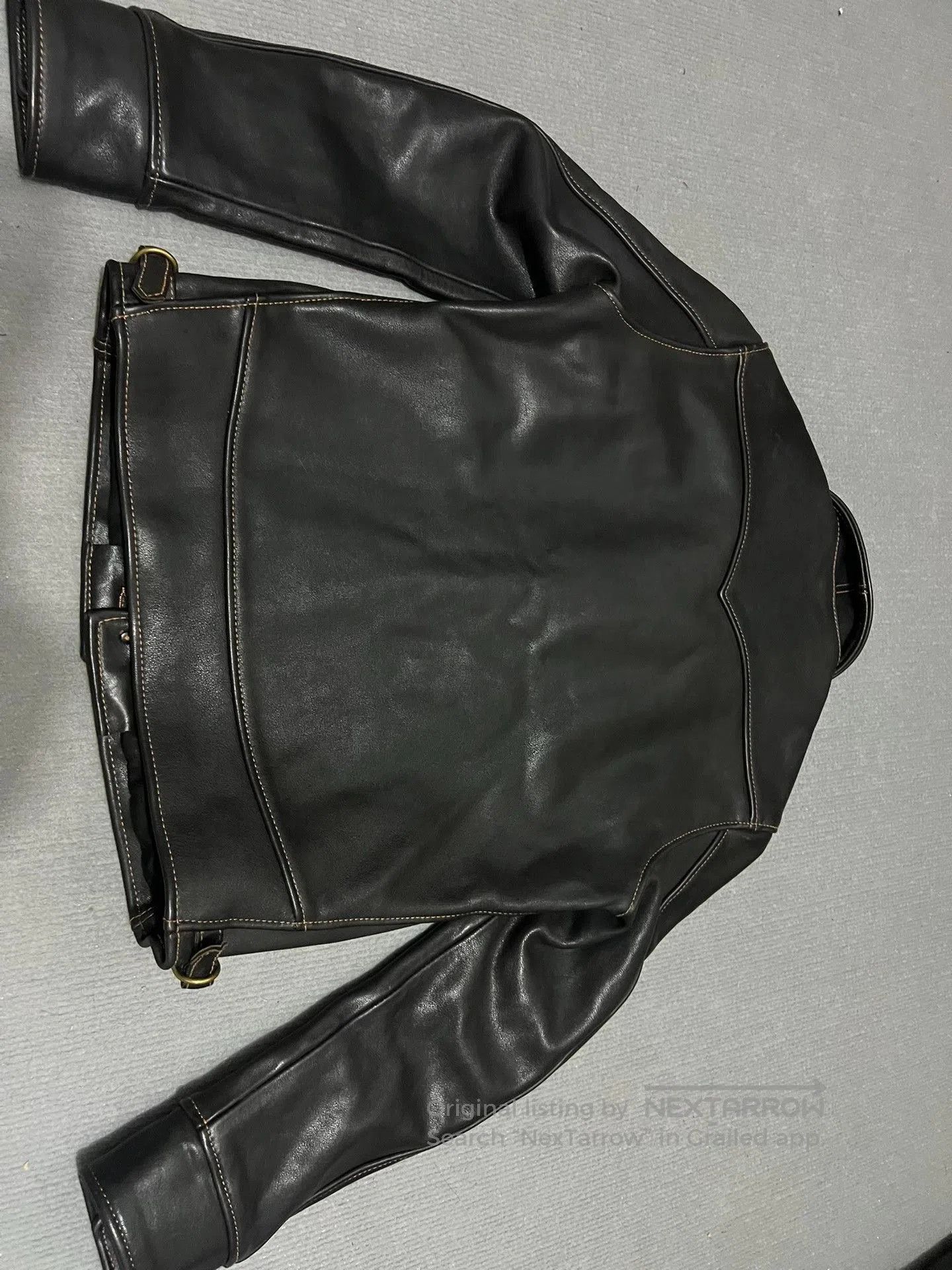 RRL Ralph Lauren Campus Cowhide Leather Biker Jacket. Size US L / EU 52-54 / 3 - 6 Thumbnail