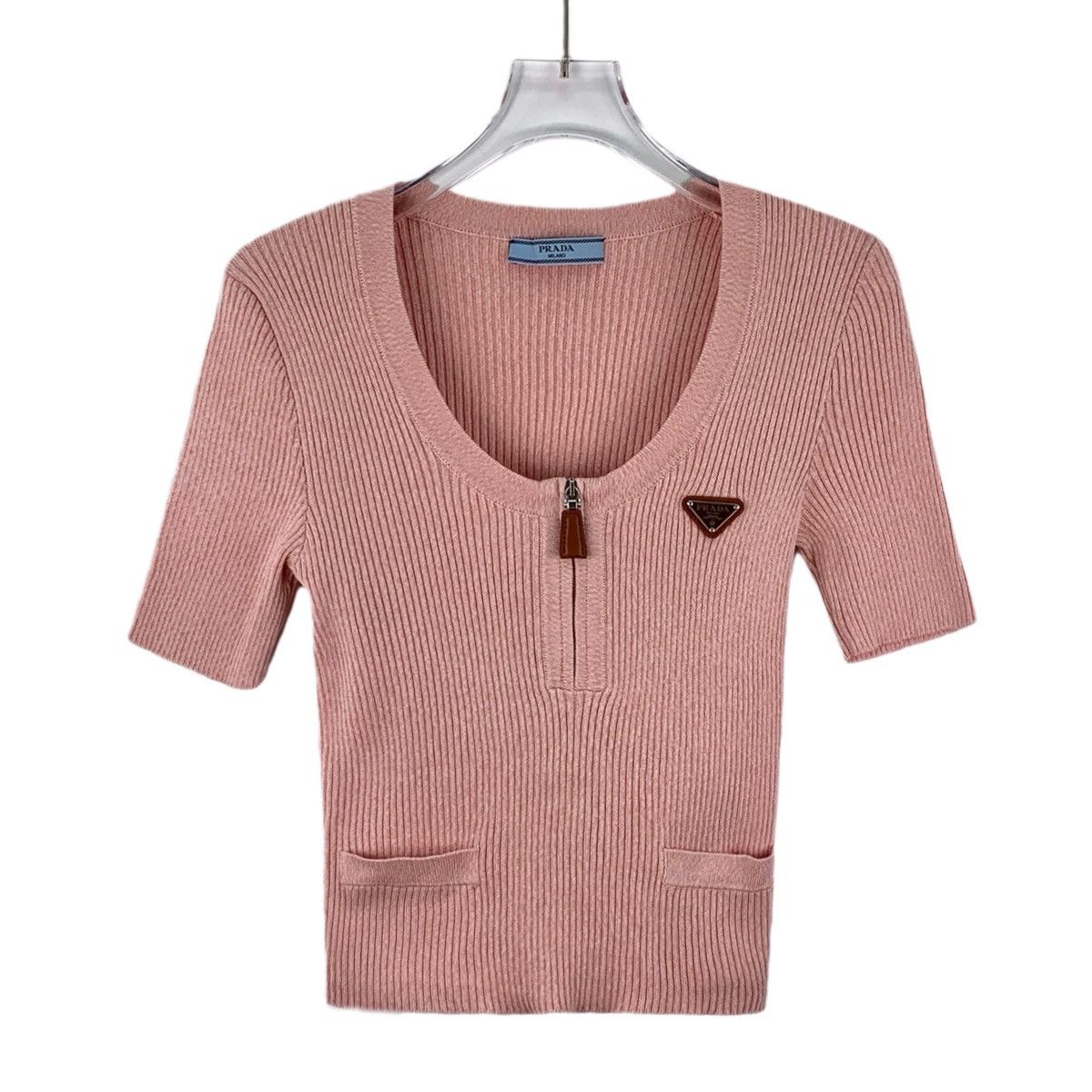 Prada Prada Triangle Logo Striped Knit Short Sleeve T-shirt K26WX Size XS / US 0-2 / IT 36-38 - 1 Thumbnail