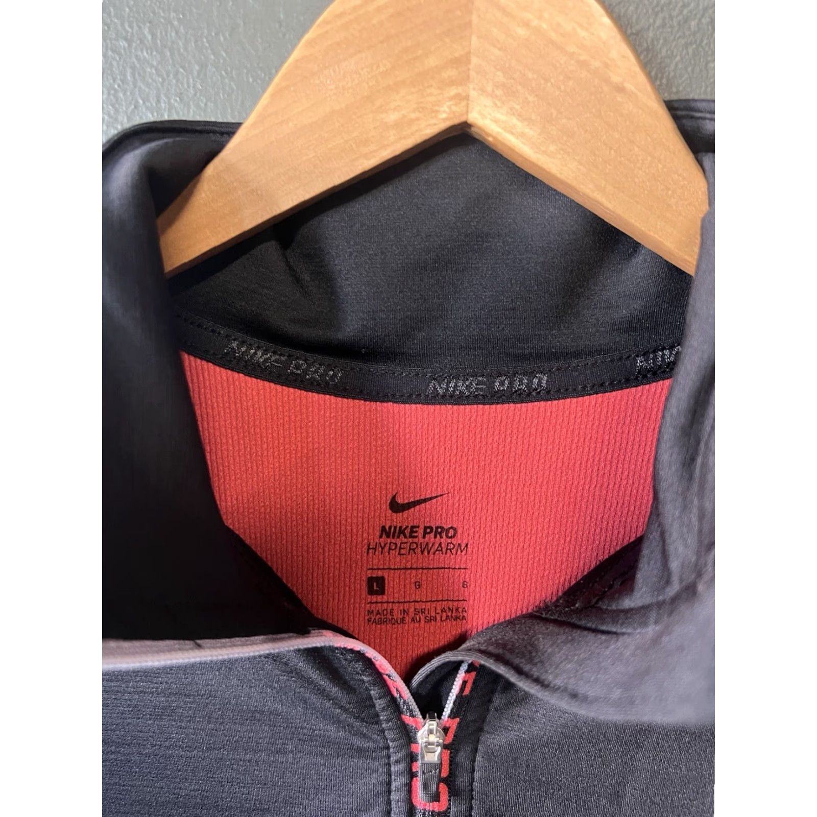 Nike Nike Pro Hyperwarm Womens Black 1/2 Zip Pullover Athletic Sweater Size Large Size L / US 10 / IT 46 - 3 Thumbnail