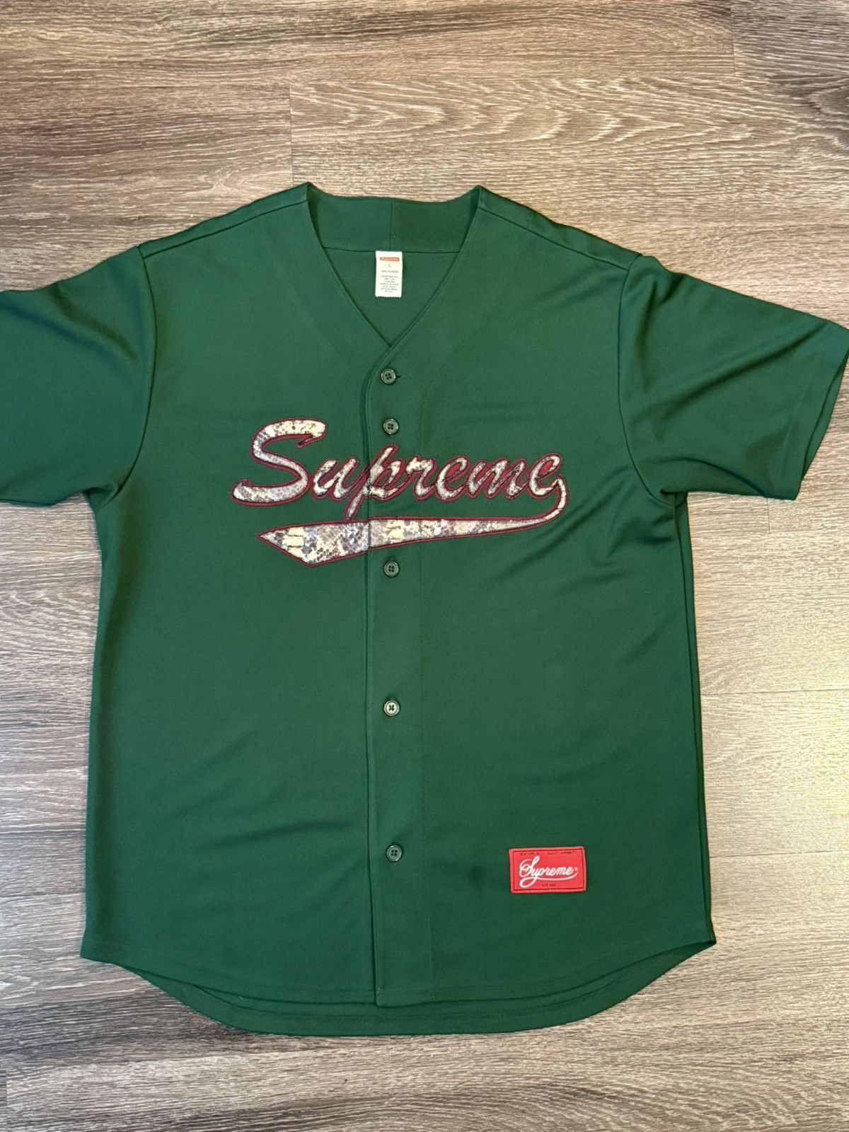 Supreme Supreme Snake Skin Logo Baseball Jersey Size US L / EU 52-54 / 3 - 2 Thumbnail