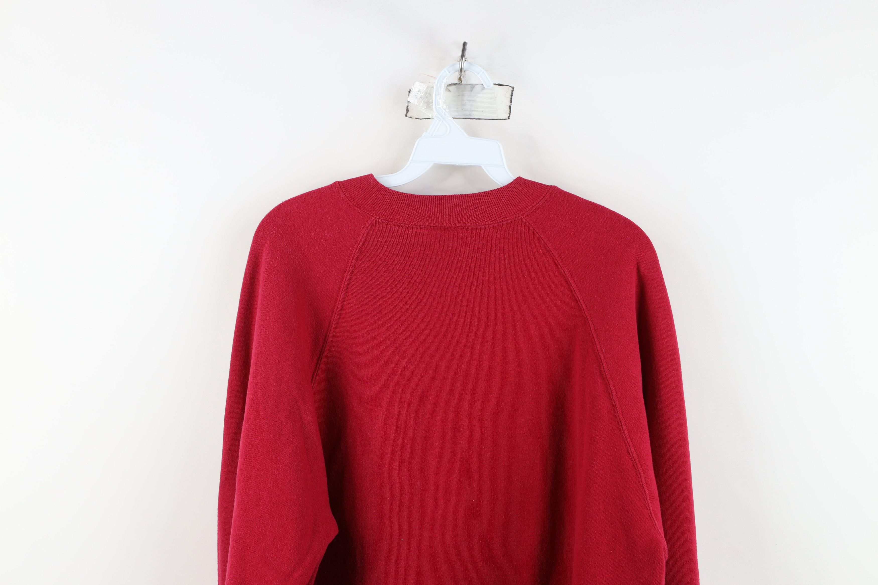 Vintage Vintage 80s Streetwear Blank Crewneck Sweatshirt Red USA Size US XL / EU 56 / 4 - 10 Thumbnail