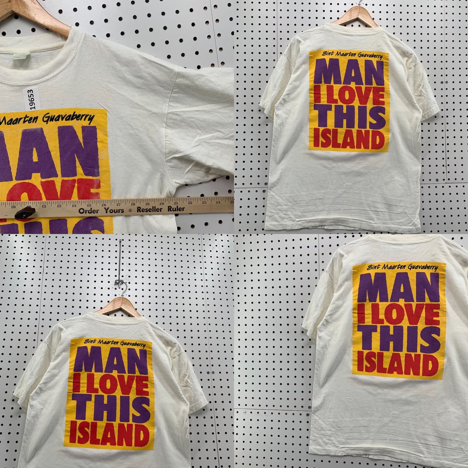 Paradise VINTAGE Sint Maarteen Shirt White I Love This Island Adult Medium Short Sleeve Mens Size US M / EU 48-50 / 2 - 9 Thumbnail