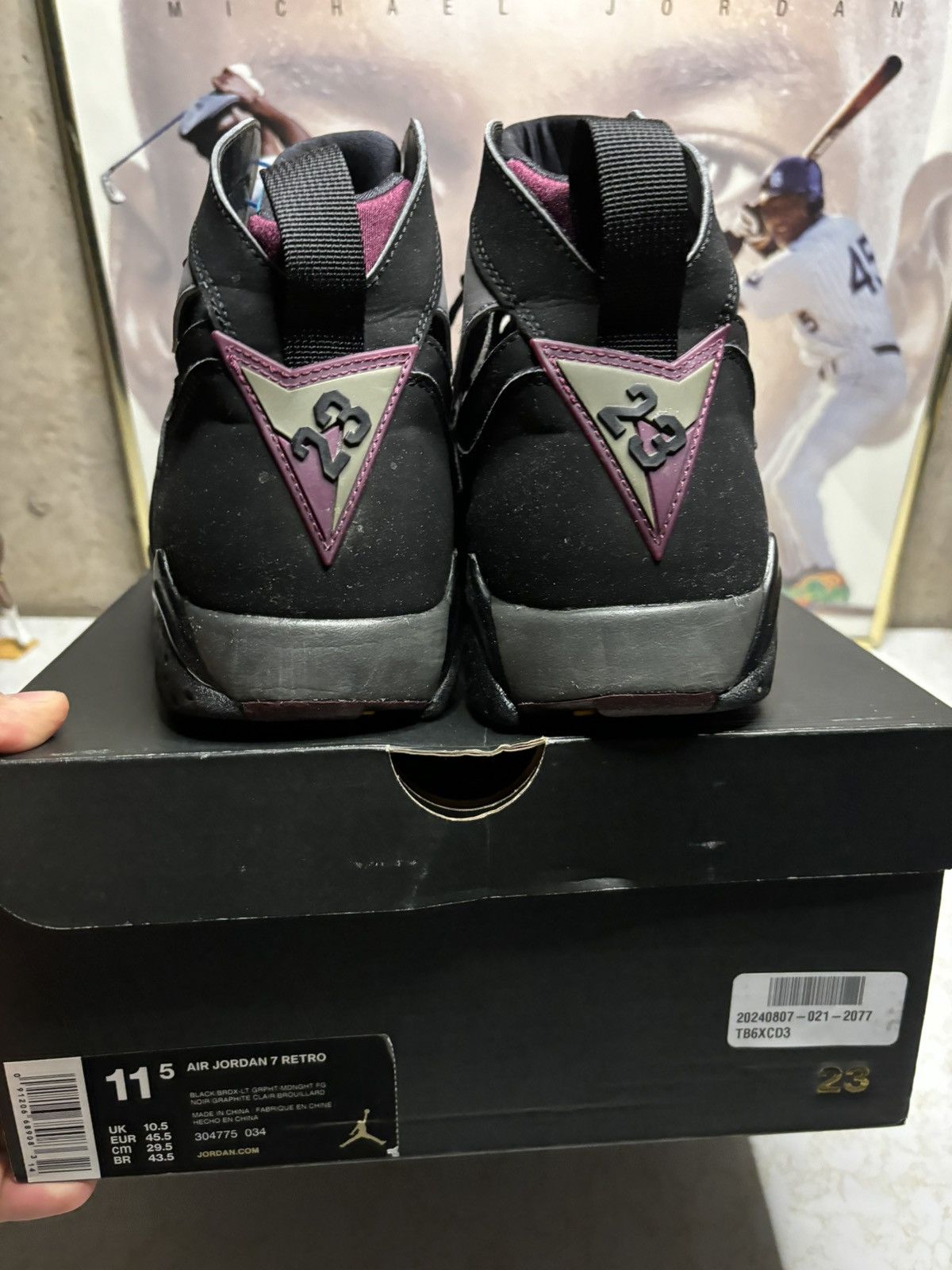 Jordan Brand Air Jordan 7 Retro 2015 Bordeaux 2015 Size US 11.5 / EU 44-45 - 7 Thumbnail