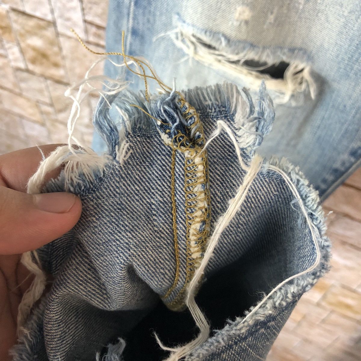 Japanese Brand Eagle American Outfitters Distressed Denim Pants #A1042 Size US 32 / EU 48 - 12 Thumbnail