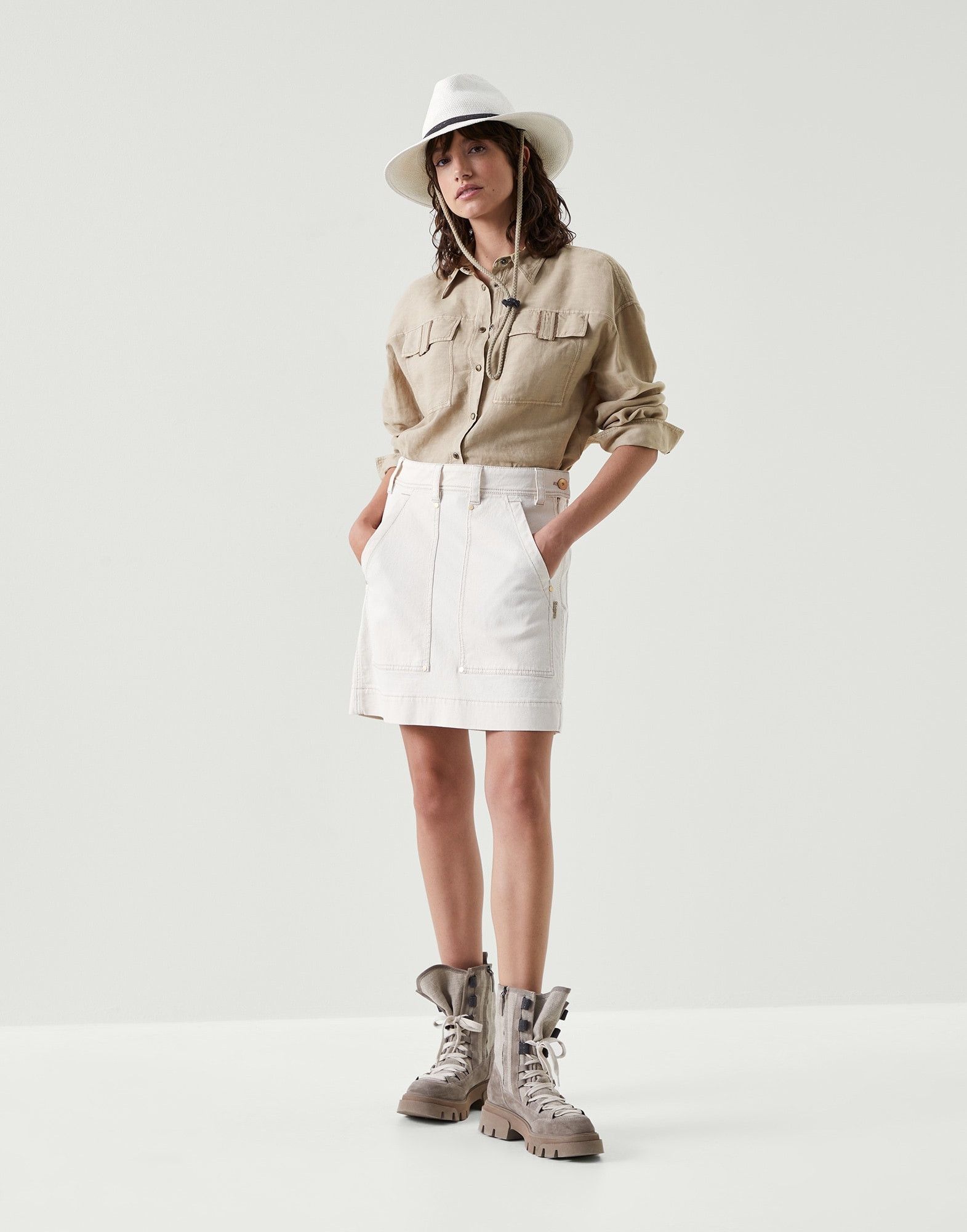 Brunello Cucinelli o1y0725 Shirt in Beige Size XL / US 12-14 / IT 48-50 - 5 Thumbnail