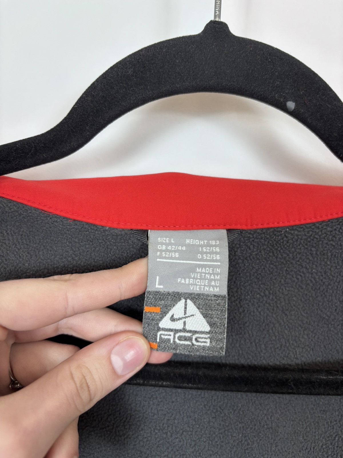 Nike ACG Nike ACG Men’s Soft Shell Jacket Fleece Lined Red/Grey Size US L / EU 52-54 / 3 - 15 Thumbnail
