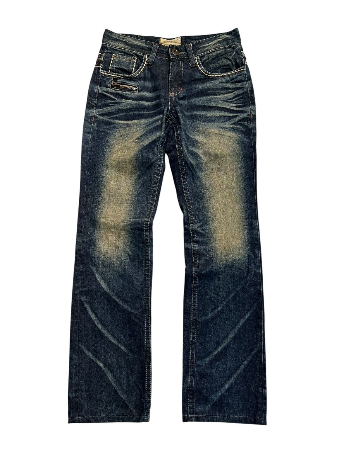 If Six Was Nine Yoshimoto Nara Lolita Japanese Punk Rusty Faded Denim Jeans☠️ Size US 30 / EU 46 - 2 Thumbnail
