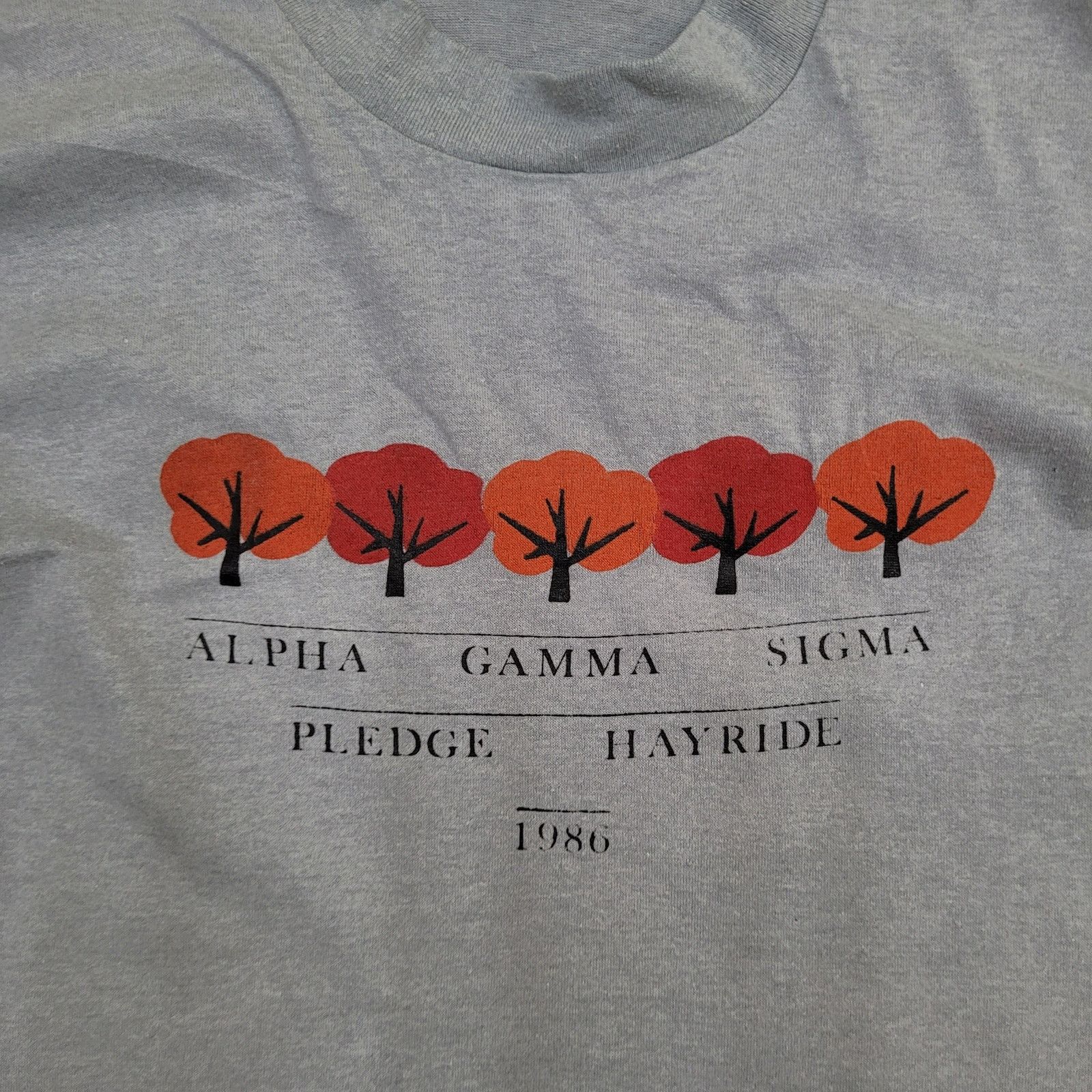 Vintage VTG 80s Alpha-Gamma-Sigma AGS Long-Sleeve Shirt S/M USA Size US S / EU 44-46 / 1 - 3 Thumbnail