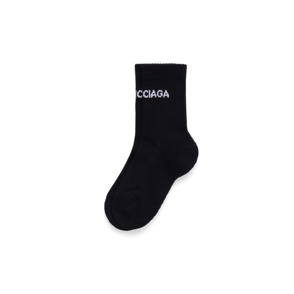 Balenciaga o1la1rc1a0226 Size: KIDS 8 / Tennis Socks In Black Size ONE SIZE - 2 Thumbnail