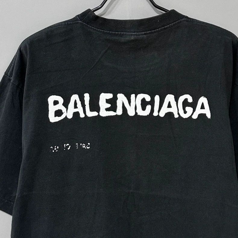 Balenciaga Balenciaga Graffiti logo black short sleeve Size US XS / EU 42 / 0 - 5 Thumbnail