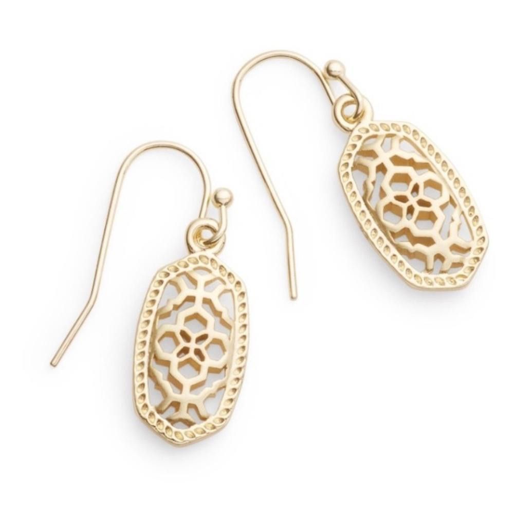 Kendra Scott Kendra Scott Lee Small Drop Earrings in Gold Filigree Size ONE SIZE - 1 Thumbnail
