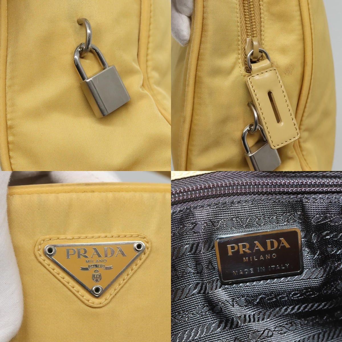 Prada PRADA Hand Bag Nylon Yellow Silver Size ONE SIZE - 11 Thumbnail
