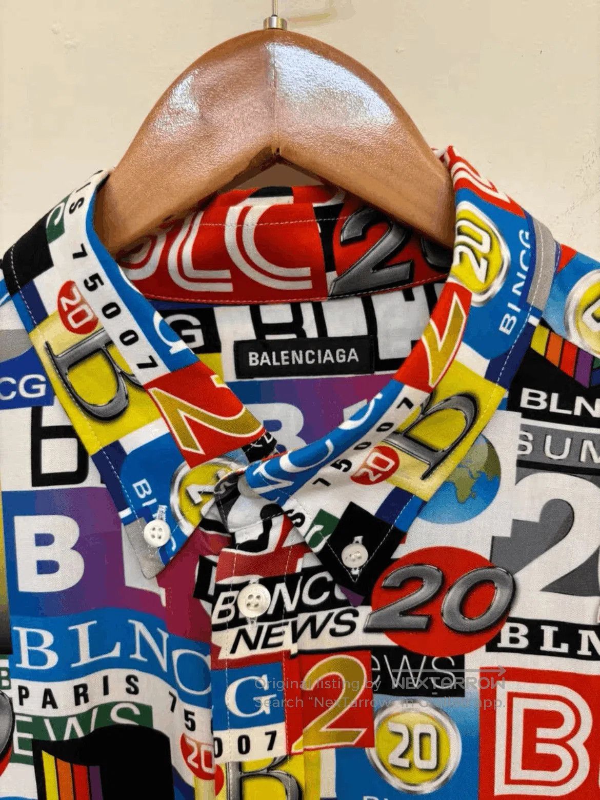 Balenciaga Sz 39 BAlenciaga News Channel Print Shirt. Size US M / EU 48-50 / 2 - 2 Thumbnail