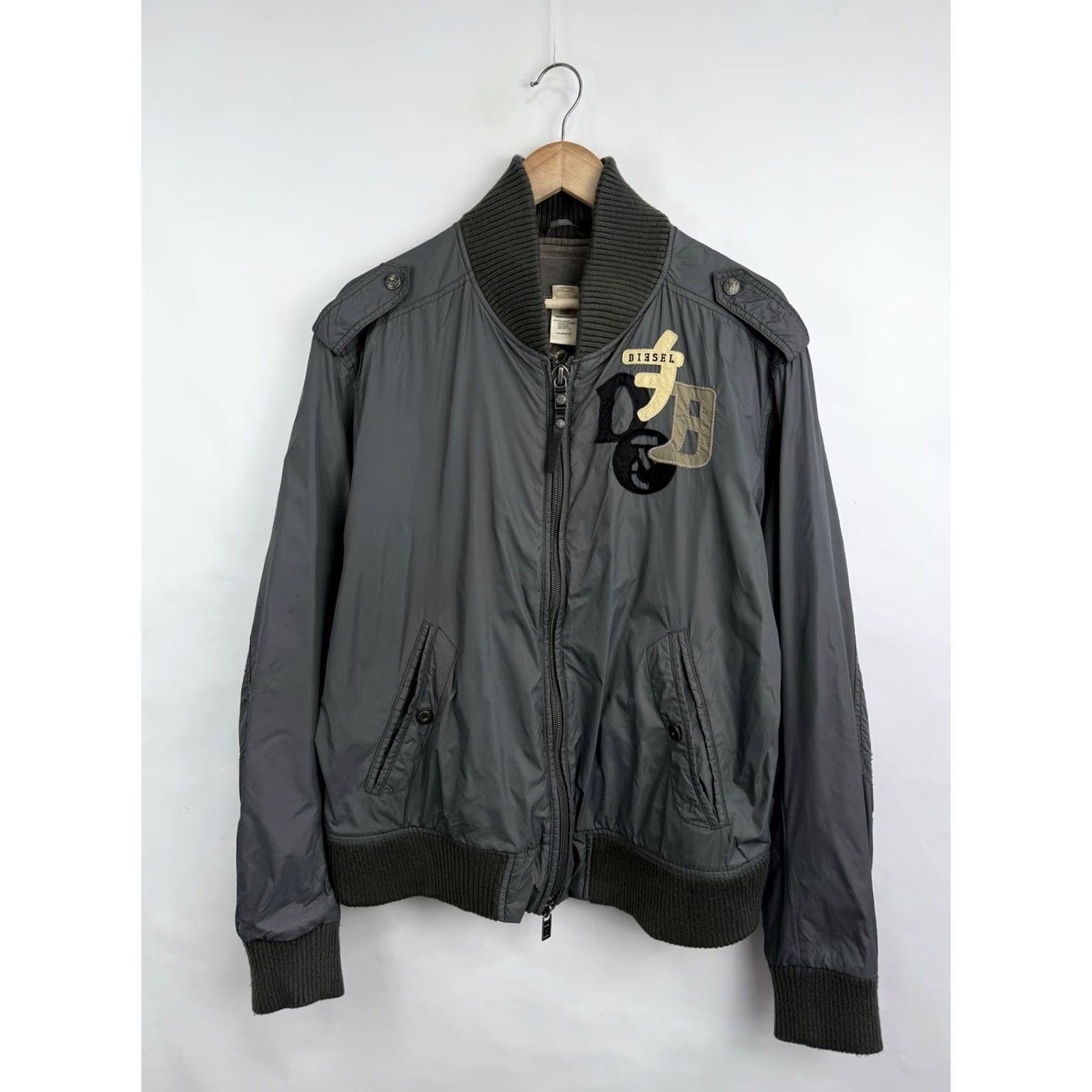 Diesel Diesel Japan Style Bomber Jacket Mens XL Gray Nylon Size US XL / EU 56 / 4 - 3 Thumbnail