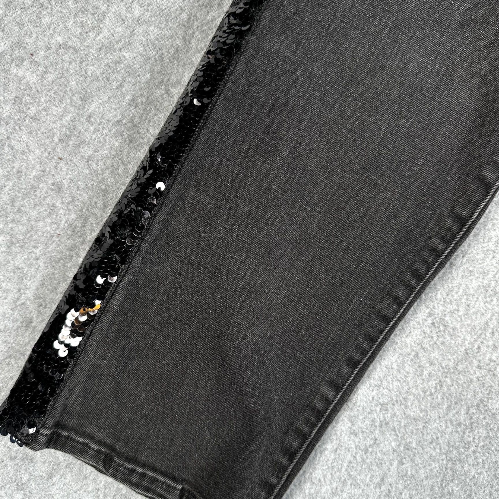 Ralph Lauren Lauren Ralph Lauren Jeans Womens 14 Charcoal Gray Sequin Side Stripe Straight Leg Denim Size 36" / US 14 / IT 50 - 5 Thumbnail