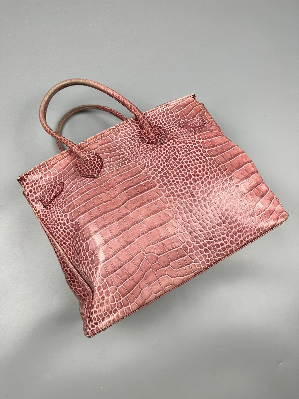 Vera Pelle Hermes Birkin Inspired Italian Vera Pelle Orobianco Bag Size ONE SIZE - 3 Thumbnail