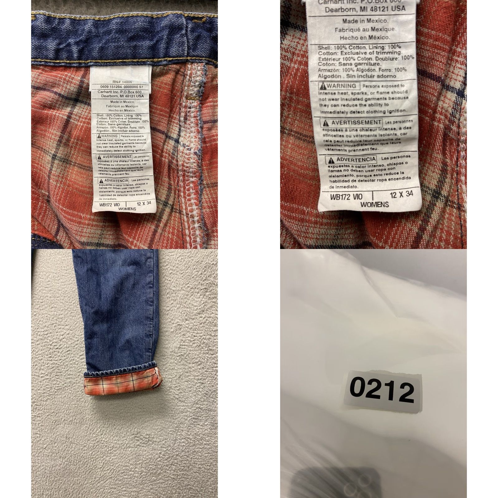 Carhartt Carhartt Jeans Womens 12 Blue Dark Wash Mid Rise Lined 34 Inseam 5-Pocket Denim Workwear Regular Size 34" / US 12 / IT 48 - 9 Thumbnail
