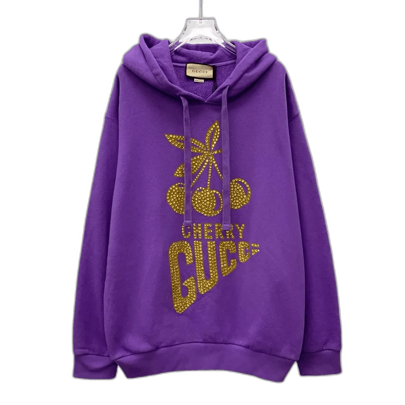 Gucci Gucci Purple Hoodie with Cherry Design Size M / US 6-8 / IT 42-44 - 1 Thumbnail