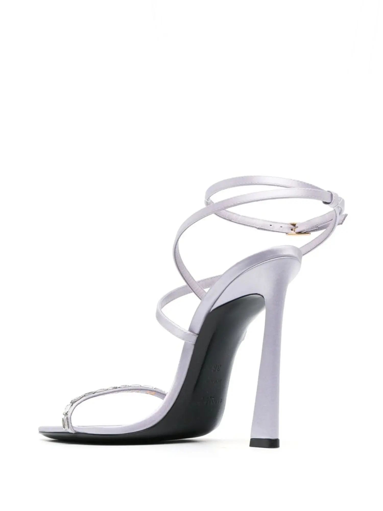 Saint Laurent Paris o1s1wg111024 Sandals In Crepe With Rhinestones in Silver Size US 10.5 / IT 40.5 - 3 Thumbnail