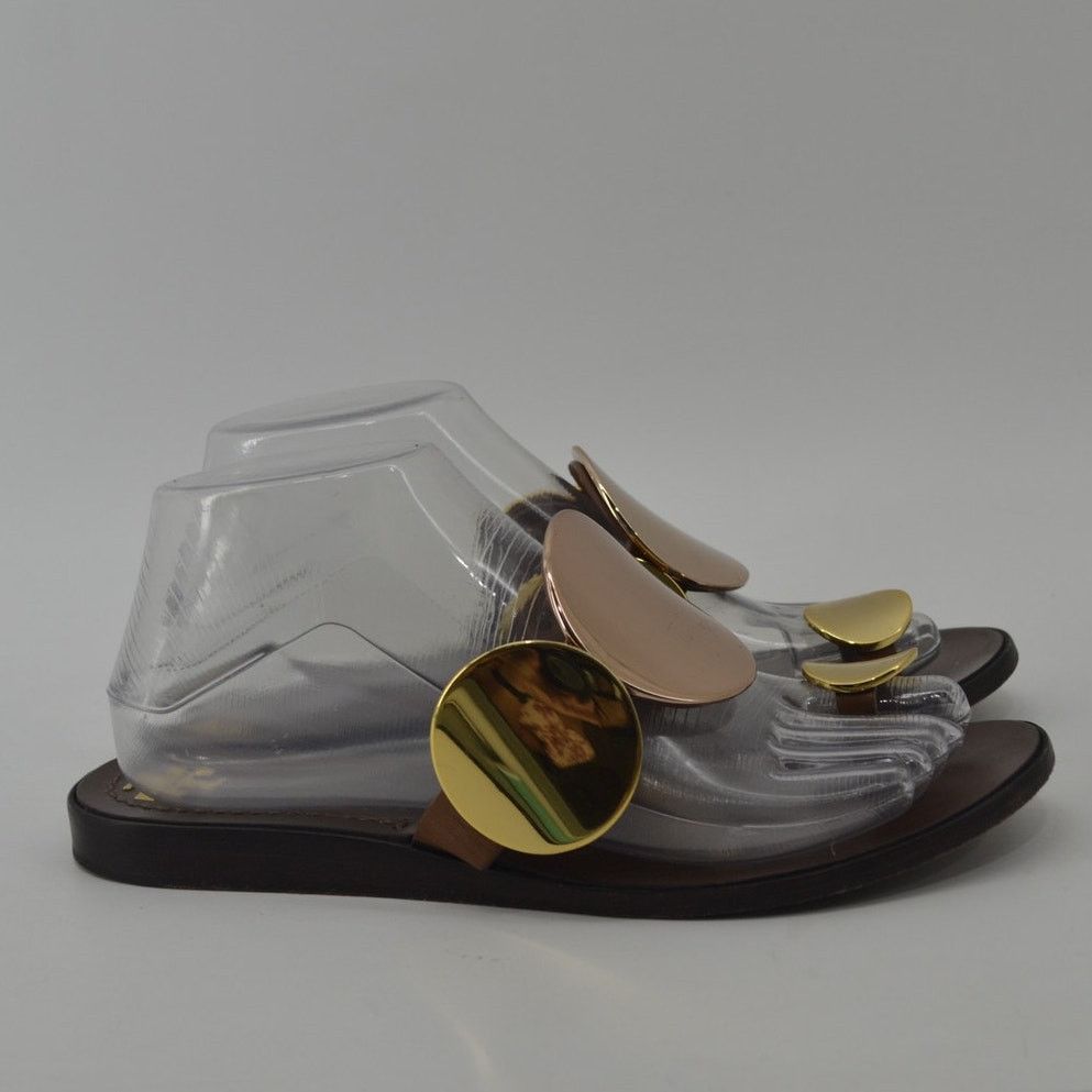 Tory Burch Tory Burch Brown Gold Sandals Size 8 Size US 8 / IT 38 - 6 Thumbnail