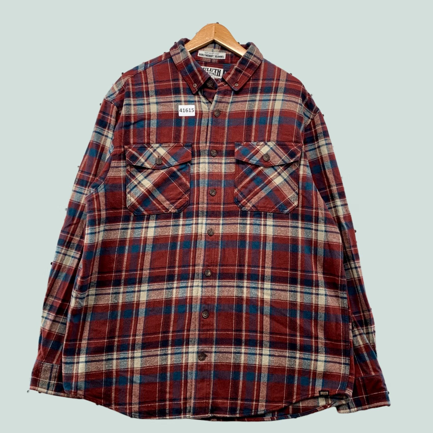Vintage Duluth Shirt Mens LT Red Heavyweight Flannel Button Shacket Size US L / EU 52-54 / 3 - 1 Thumbnail