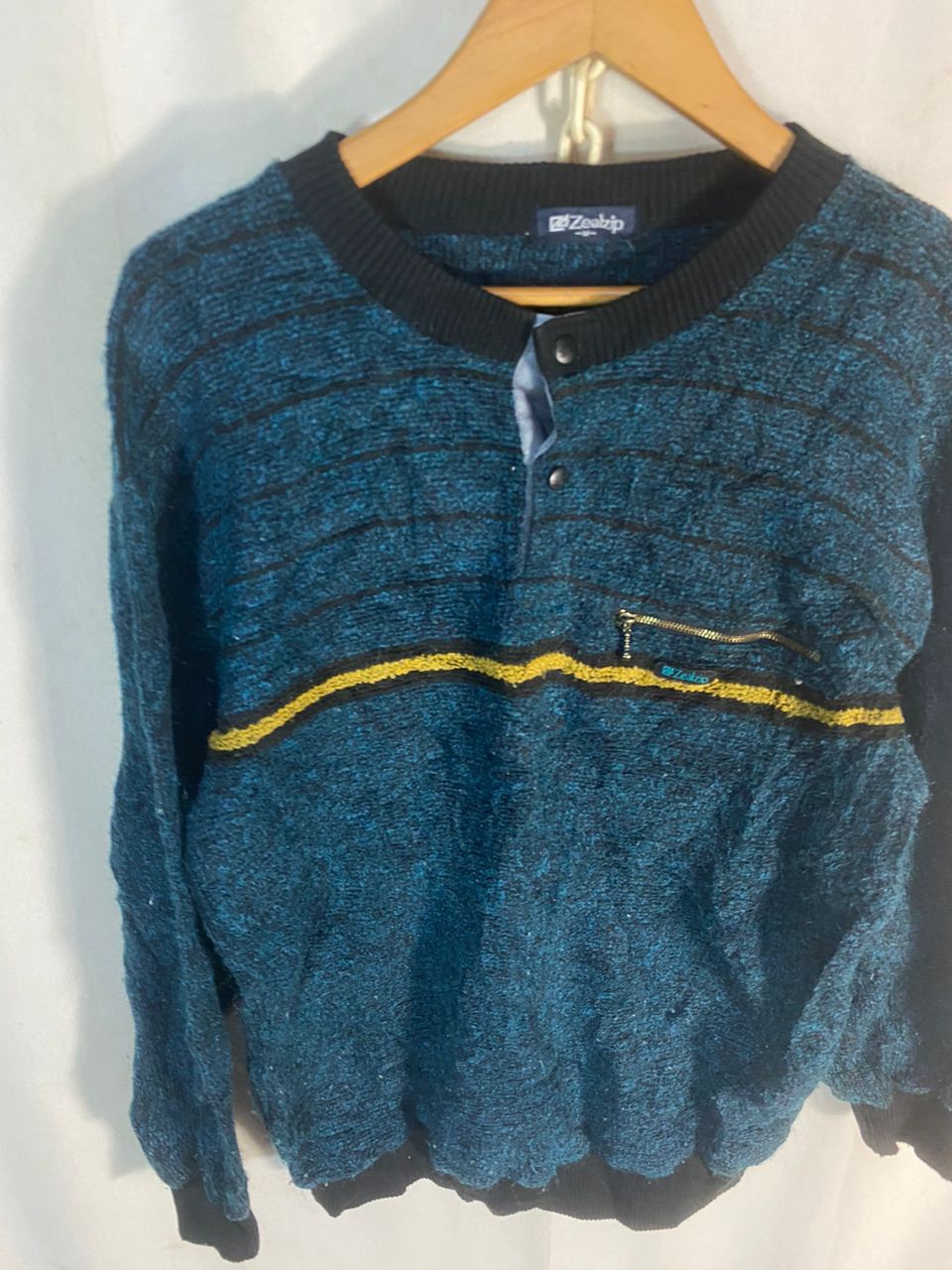 Japanese Brand Vintage zealzip single pocket wool sweatshirt Size US M / EU 48-50 / 2 - 4 Thumbnail