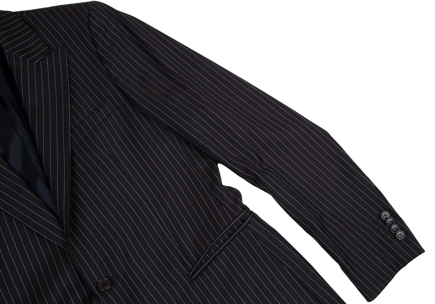 Emporio Armani Stripe Wool Jacket in Black Size 50 Size US M / EU 48-50 / 2 - 5 Thumbnail