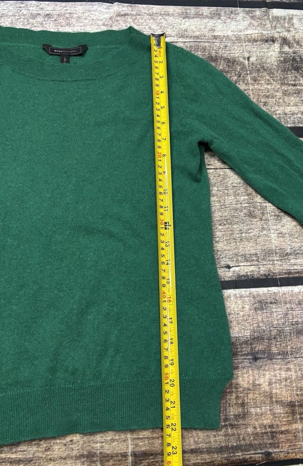 Bcbgmaxazria BCBGMAXAZRIA Sweater Womens Small Cashmere Crew Neck Green Size S / US 4 / IT 40 - 10 Thumbnail