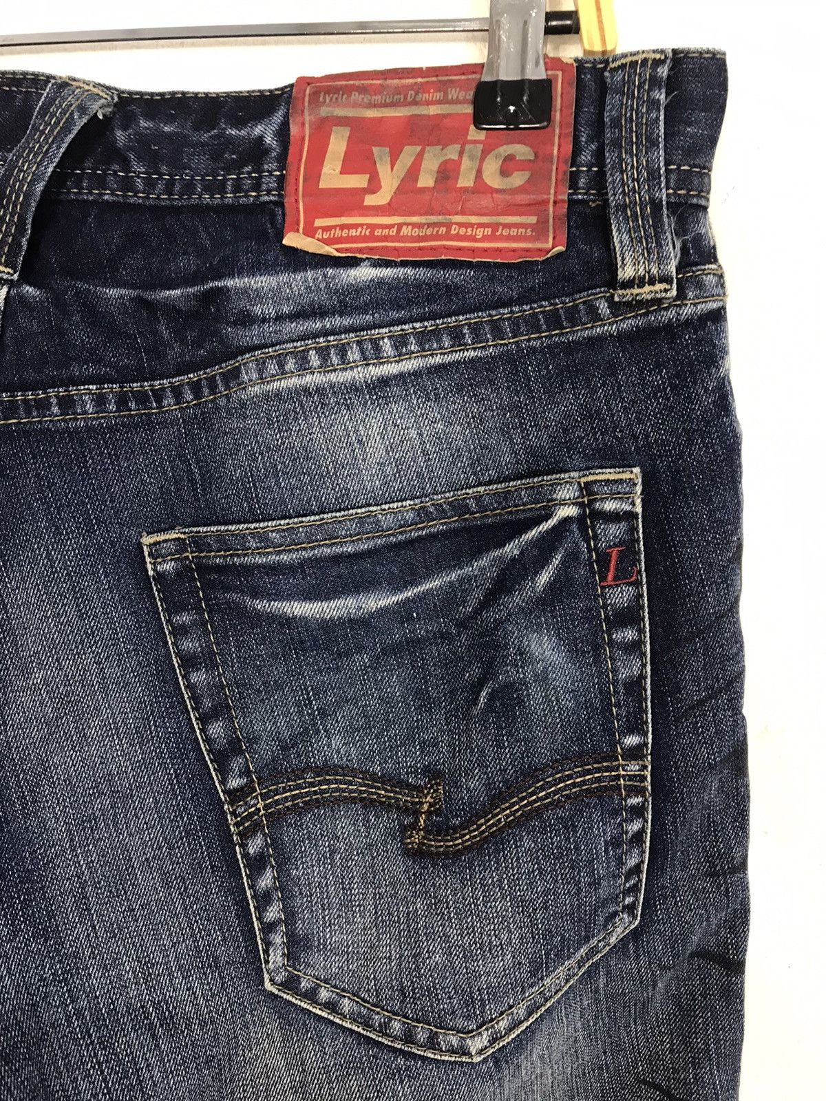 Japanese Brand Hype 90s Lyric Whisker Indigo Denim Straight Cut Size US 33 - 6 Thumbnail