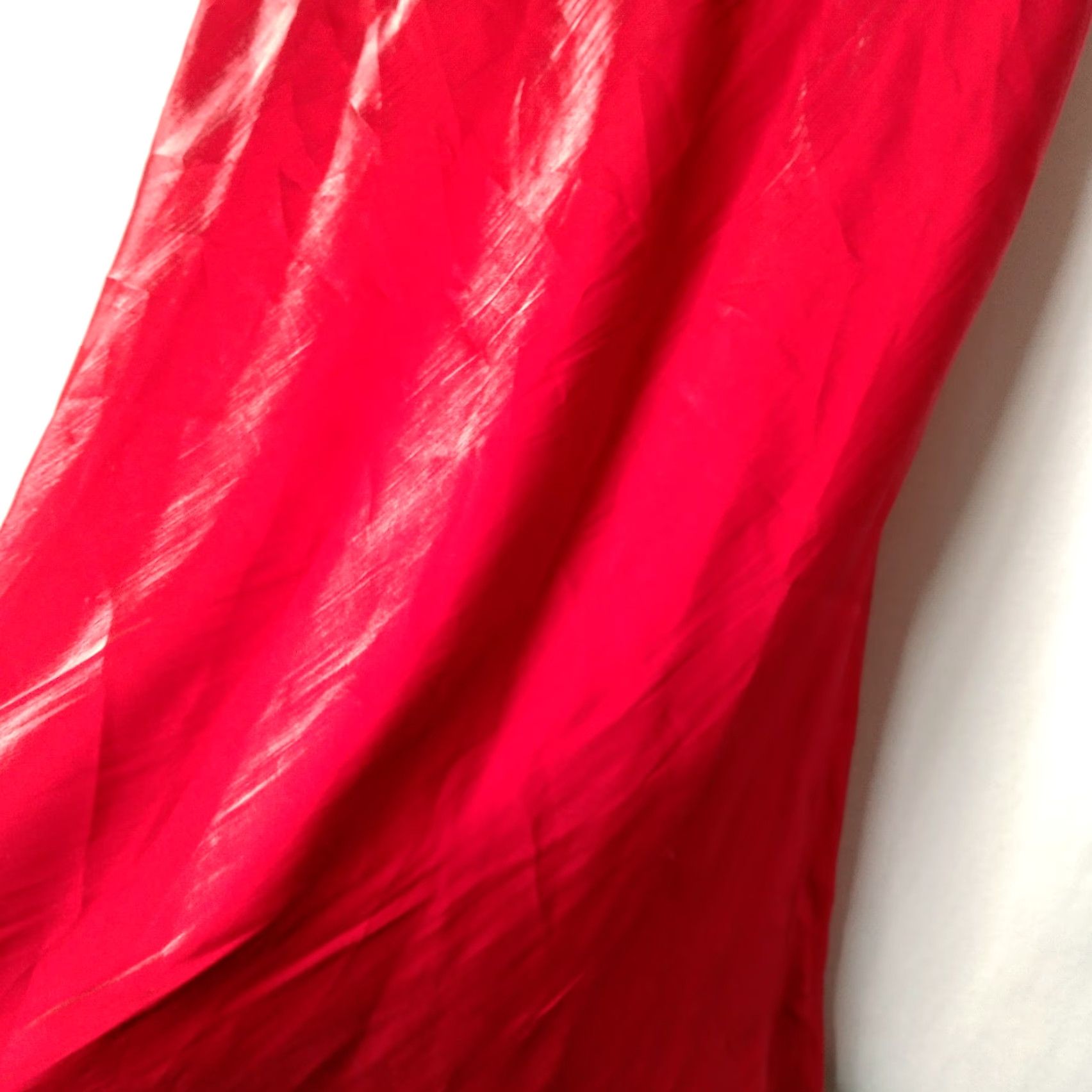 Vintage Vintage Venezia Y2K Slip Skirt Size 18/20 Long A-Line Red Shimmer Crinkle Sweetheart Size 40" / US 18 - 6 Thumbnail