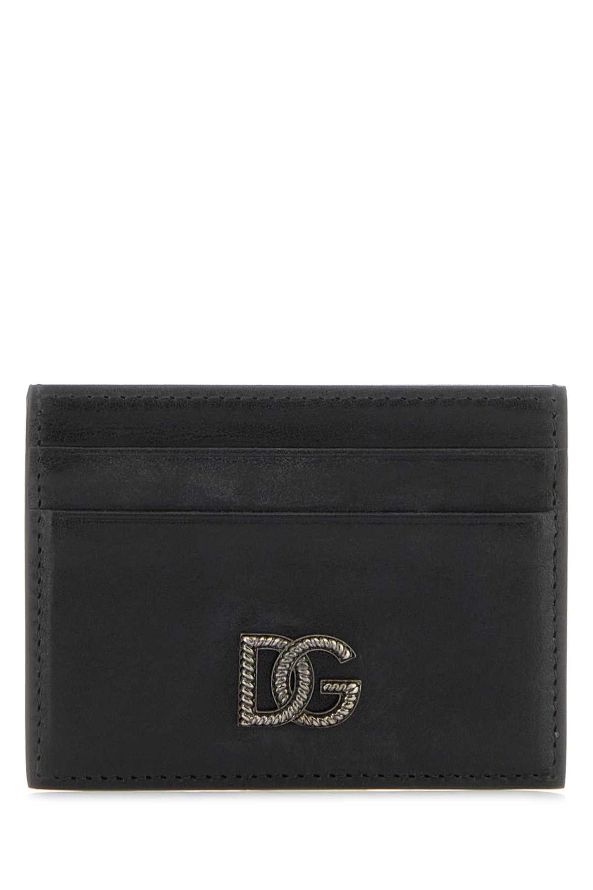 Dolce & Gabbana Black Leather Card Holder Size ONE SIZE - 1 Thumbnail