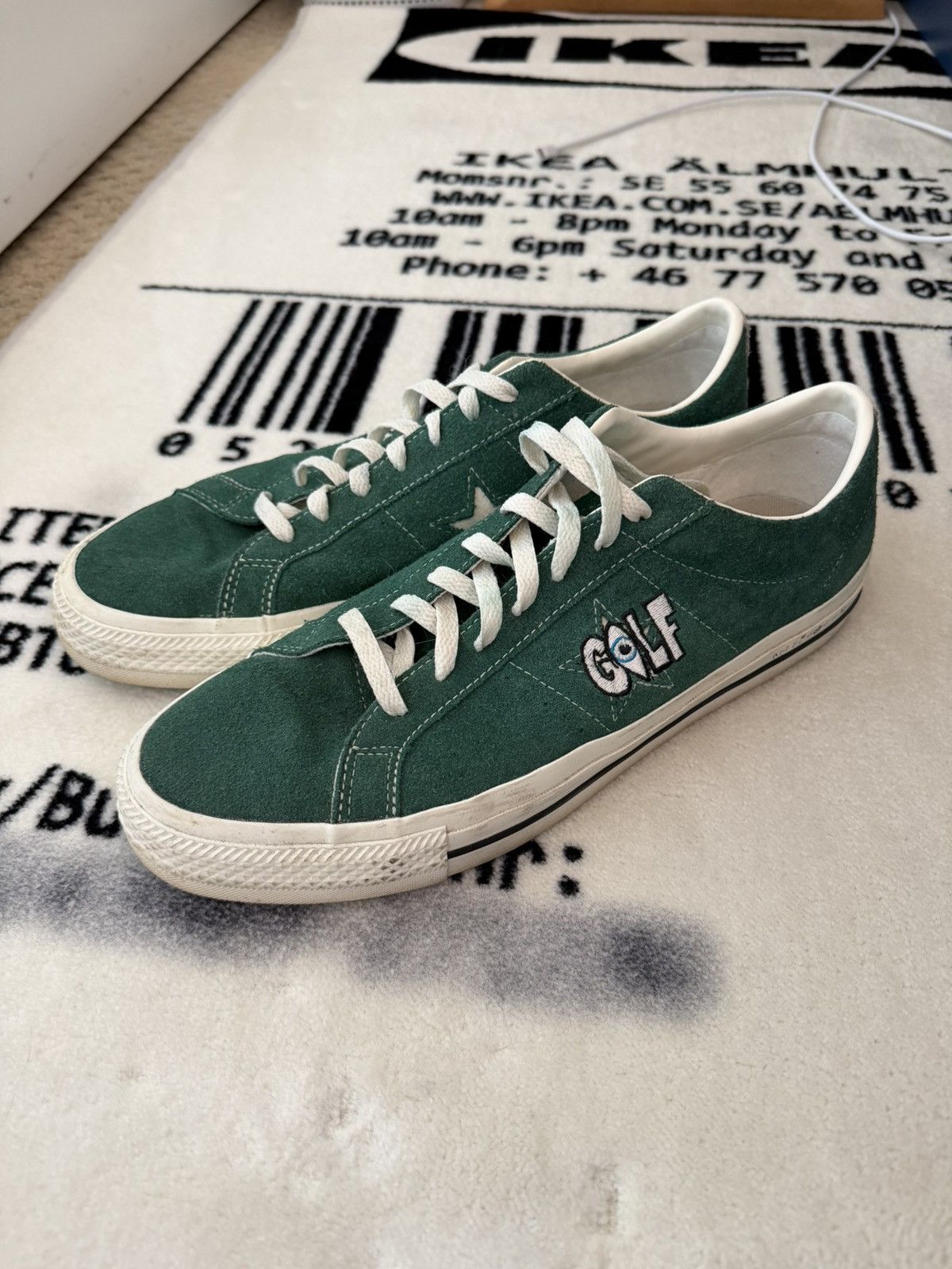 Tyler the Creator Golf le Fleur Converse one star Ox Jade Lime eu 44 US 10 Wo 12 Golf Le Fleur x Converse One Star Ox Jade Lime for Sale  main image 4