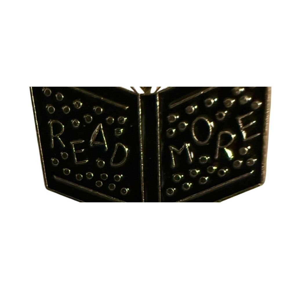 Other Read More Book Shaped Enamel Pin Black With Gold Detailing B Size ONE SIZE - 2 Thumbnail