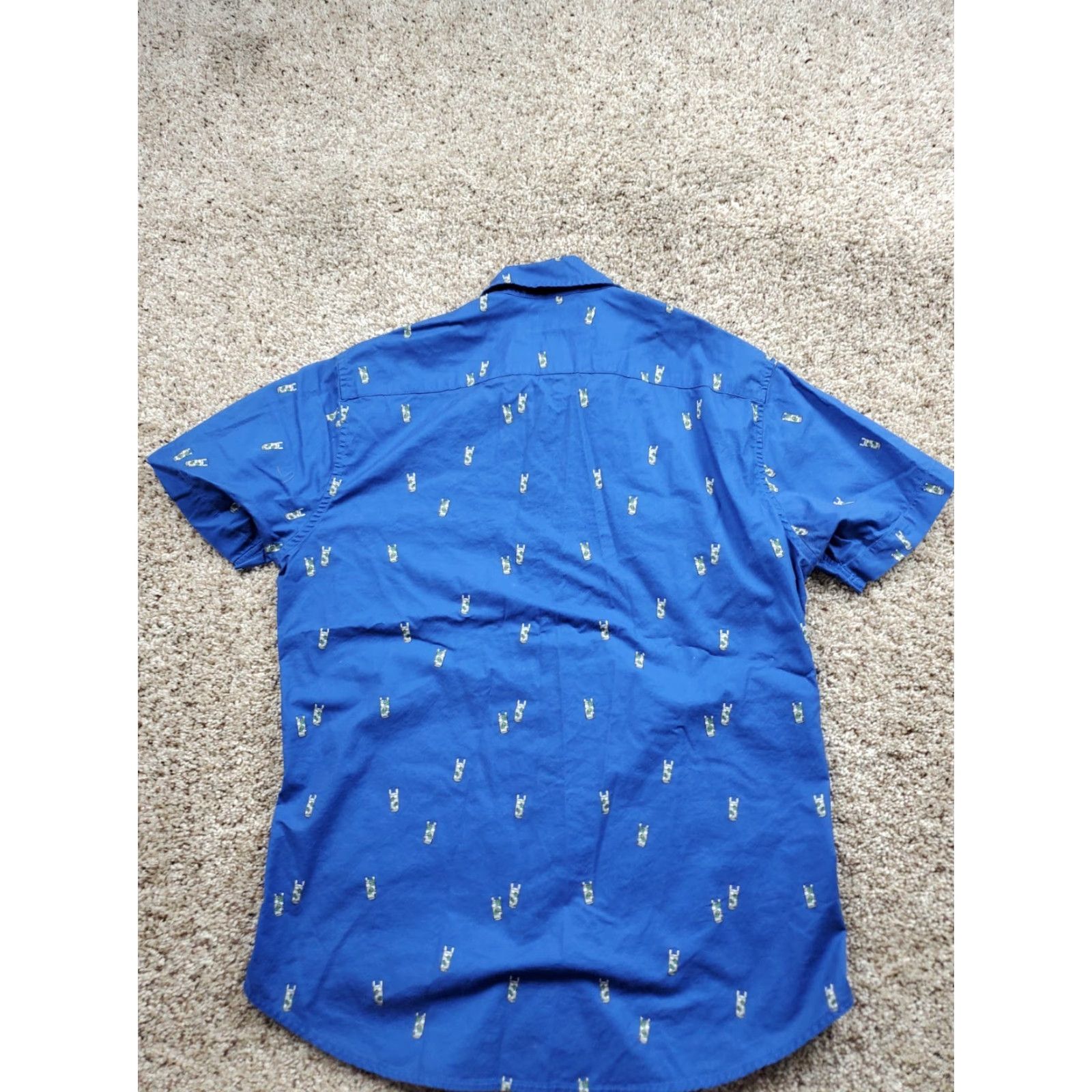 Bonobos Bonobos Shirt Mens Blue Short Sleeve Button Up Slim Fit Cocktail Print Size US M / EU 48-50 / 2 - 5 Thumbnail