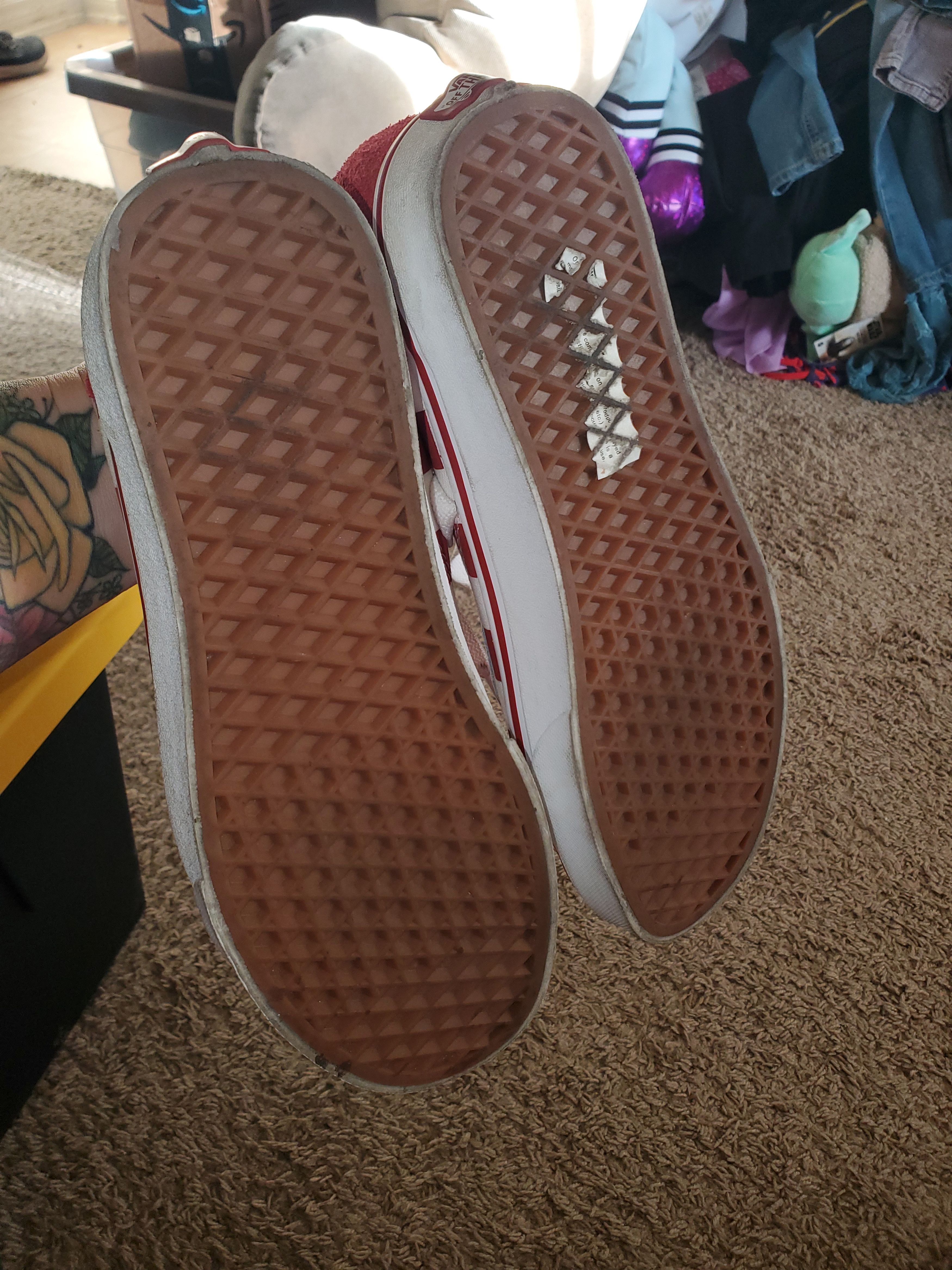 Vans Red + White Old Skool Checkerboard Shoes (M8.5/W10) Size US 8.5 / EU 41-42 - 5 Thumbnail