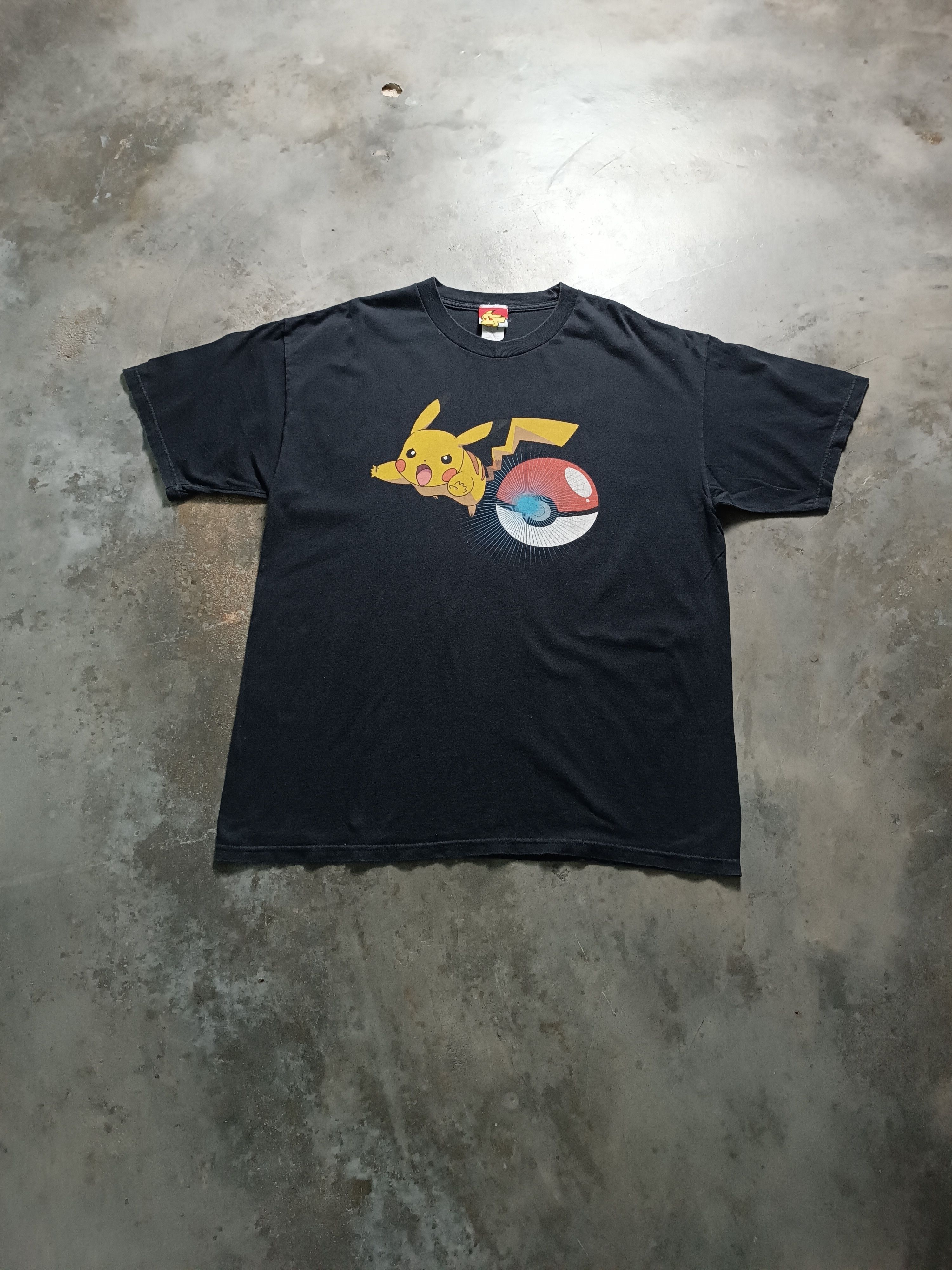 image of Giant x Pokemon Vintage 07' Pikachu Pokemon Tee in Black, Men's (Size XL)