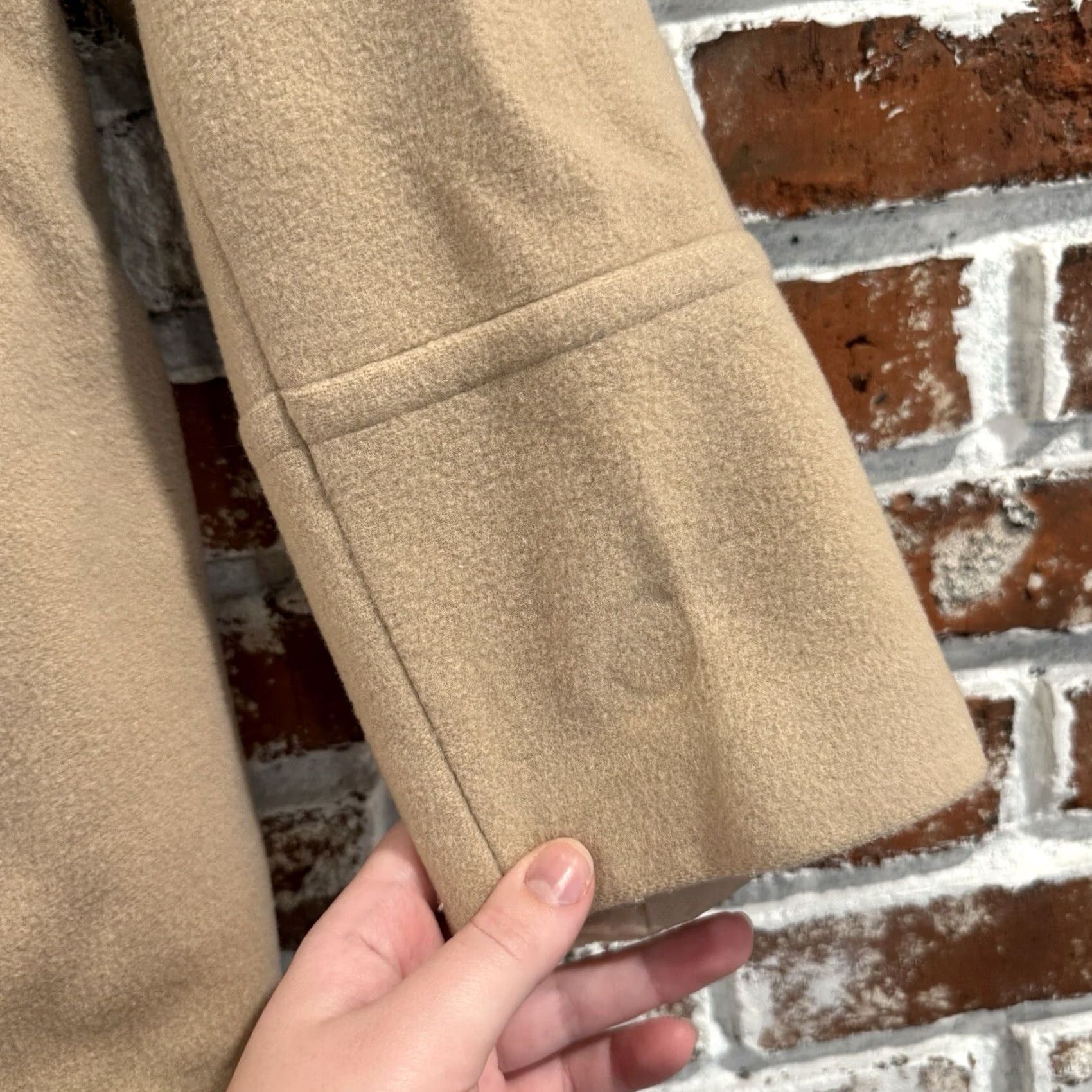 Vintage VINTAGE Marvin Richards Coat Womens Long Beige Wool Blend Collared Button Front Pea Coat L Size L / US 10 / IT 46 - 5 Thumbnail