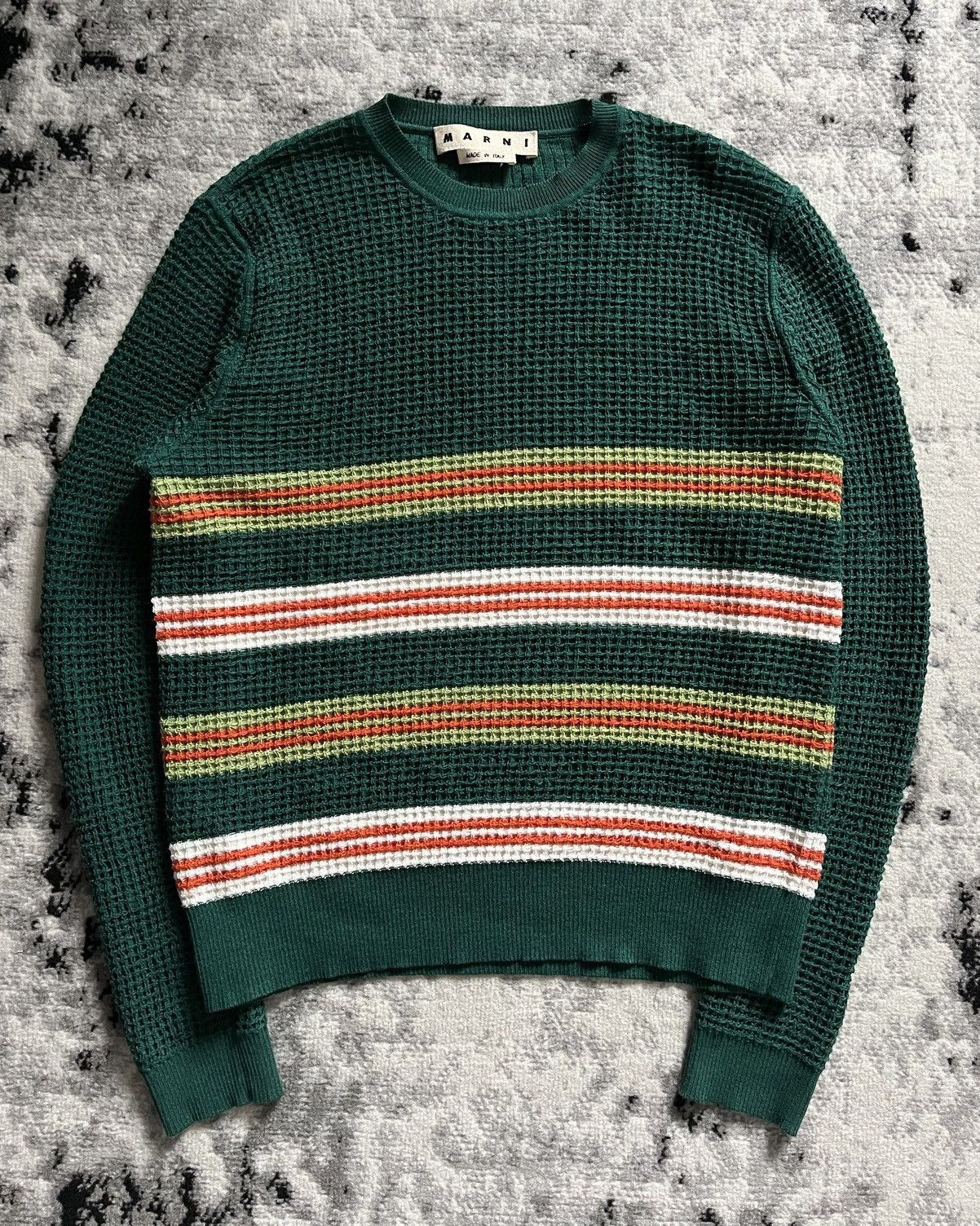 image of Archival Clothing x Marni Aw18 Marni Wool Forest Green Sweater, Men's (Size Small)