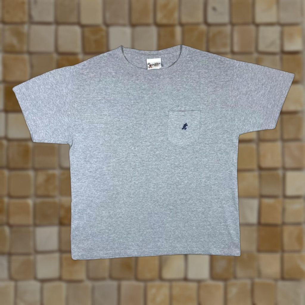 Disney VINTAGE Disney Walt Disney World Embroidered Mickey Pocket Logo Grey T-Shirt Large Mens Regular L Short Sleeve Crew Neck Shirt Size US L / EU 52-54 / 3 - 1 Thumbnail