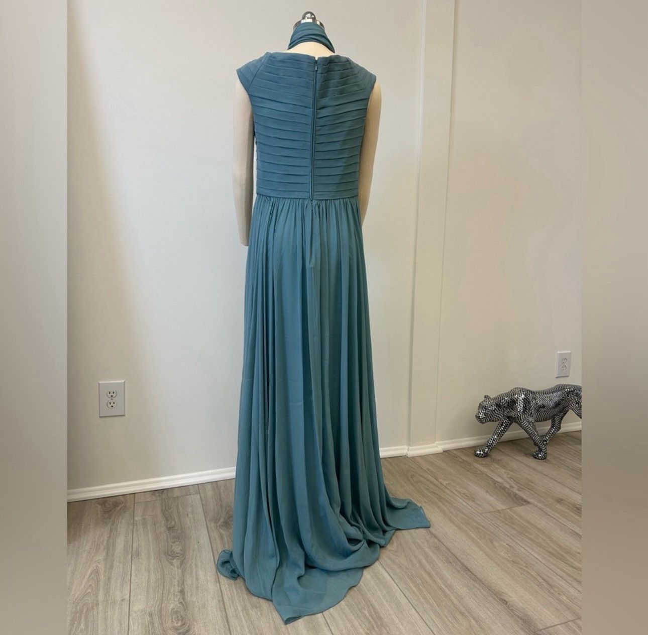Elie Saab ELIE SAAB Scarf-Detailed Blouson Maxi Dress blue Size M / US 6-8 / IT 42-44 - 4 Thumbnail