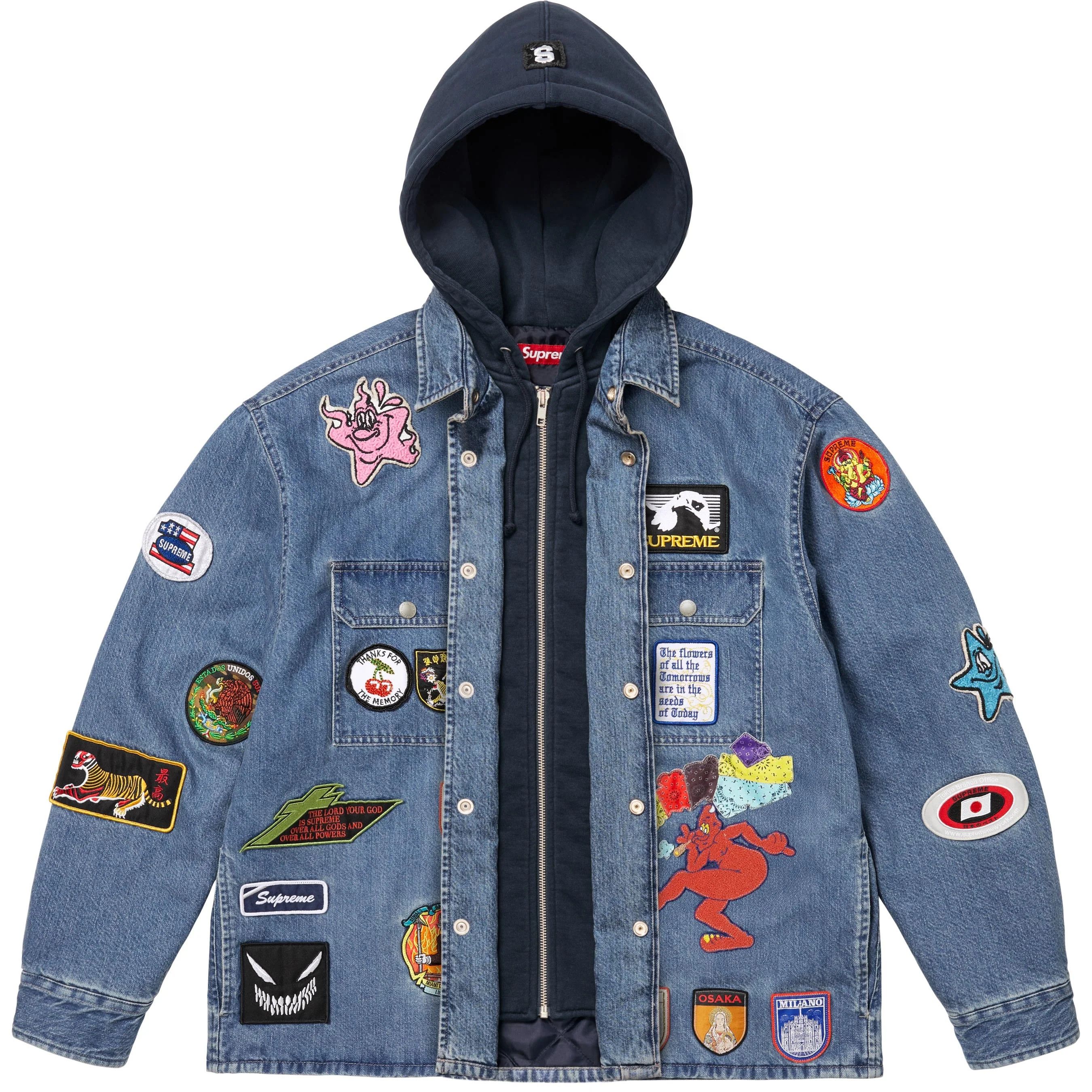 Supreme Supreme Patches Hooded Shirt Size US M / EU 48-50 / 2 - 2 Thumbnail