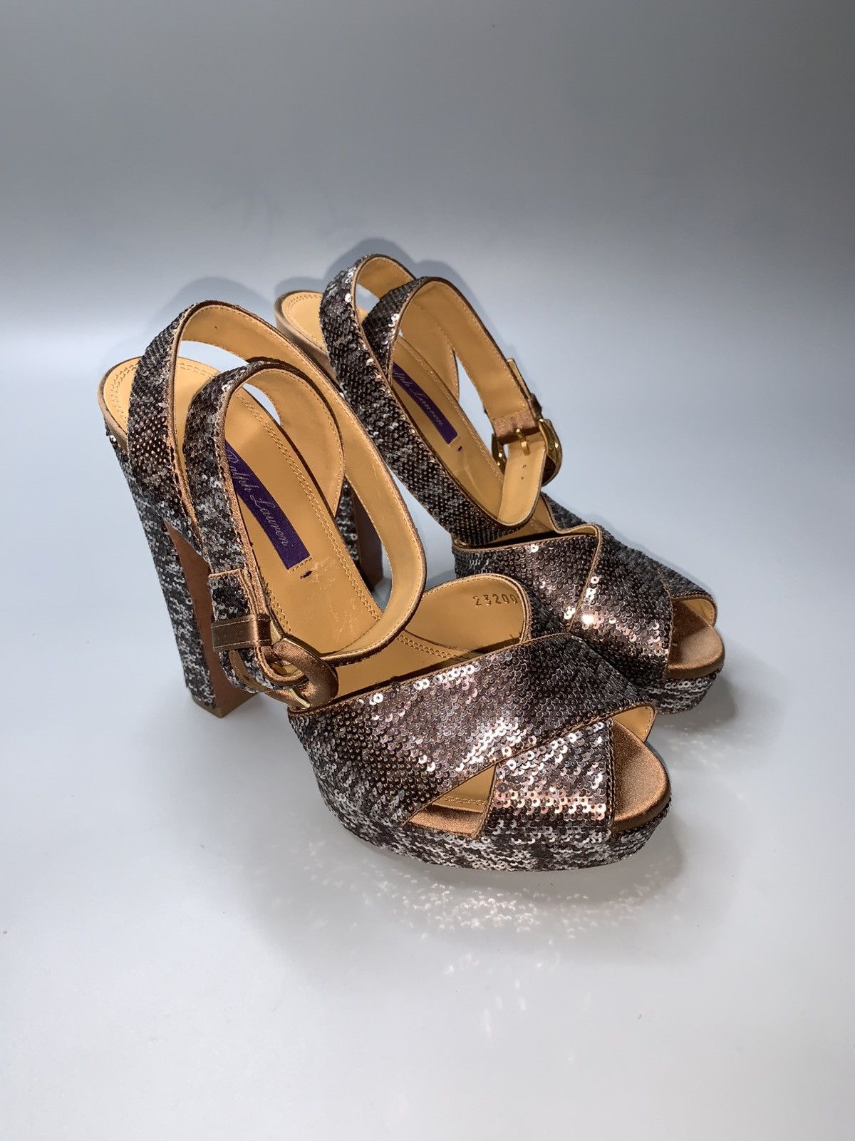 Ralph Lauren Purple Label Ralph Lauren Purple Label Sequined Flatforms Sandals Size US 7 / IT 37 - 1 Thumbnail