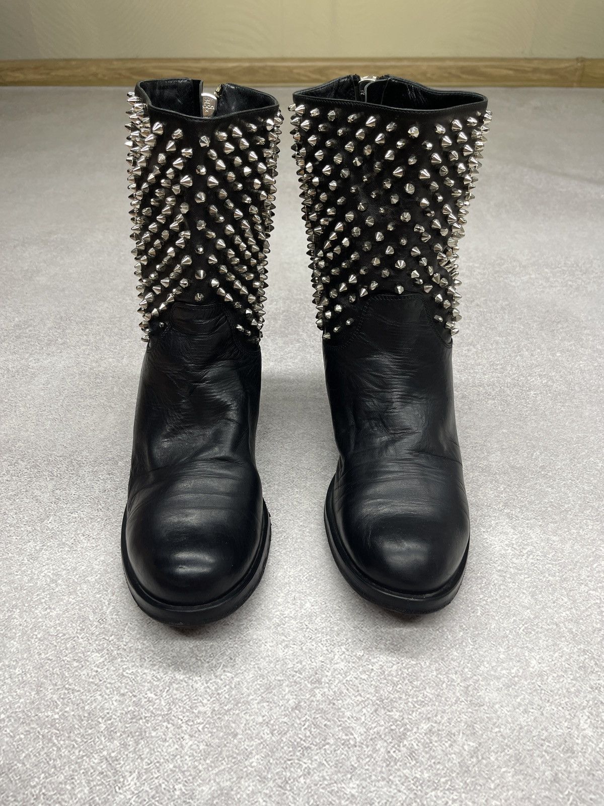 Philipp Plein Women Philipp Plein Spiked leather boots Black Italy Luxury Size US 8.5 / IT 38.5 - 6 Thumbnail