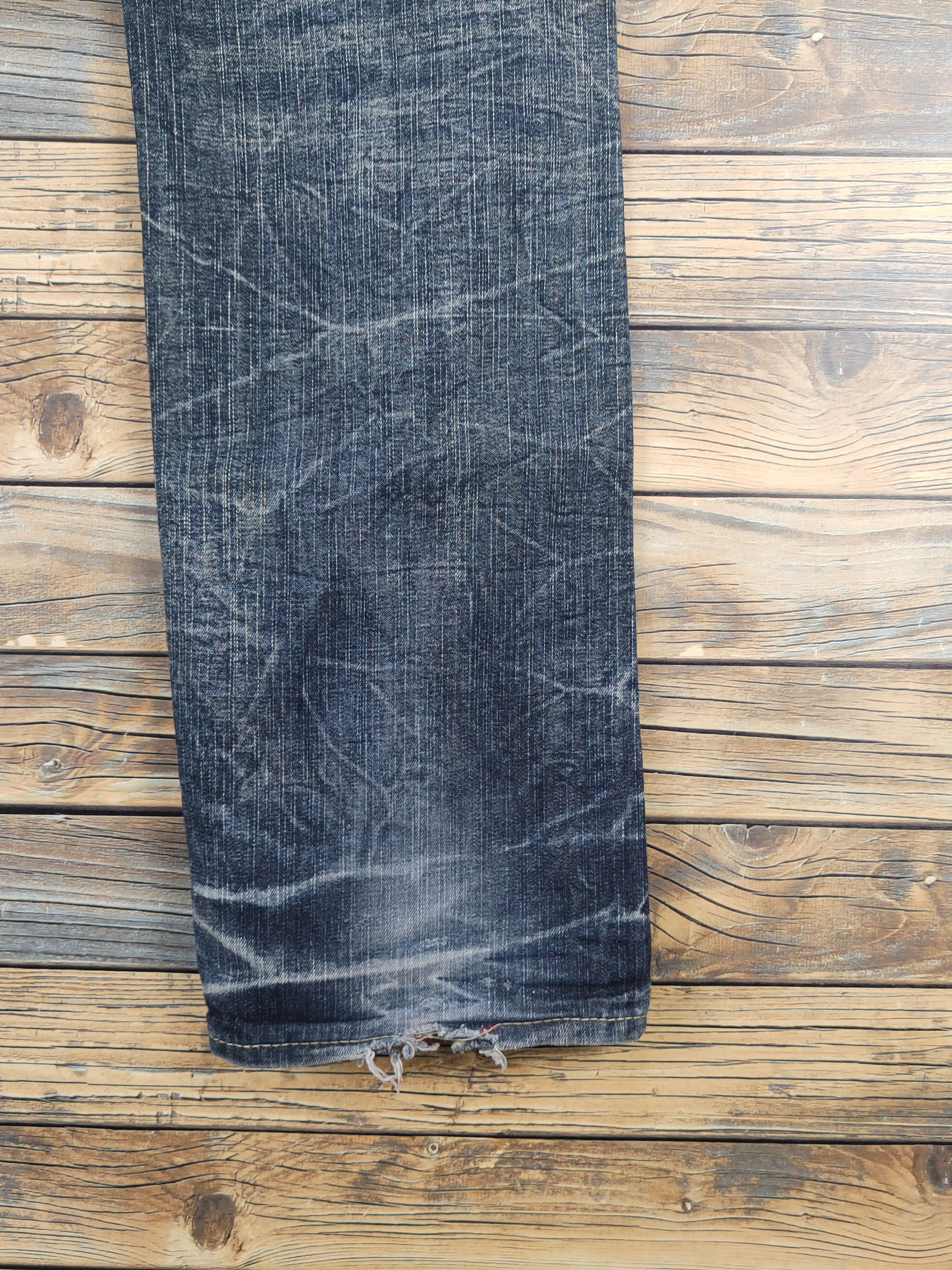 Japanese Brand Japan Dark Blue Distressed Ripped denim Jeans #W1386 Size US 32 / EU 48 - 12 Thumbnail